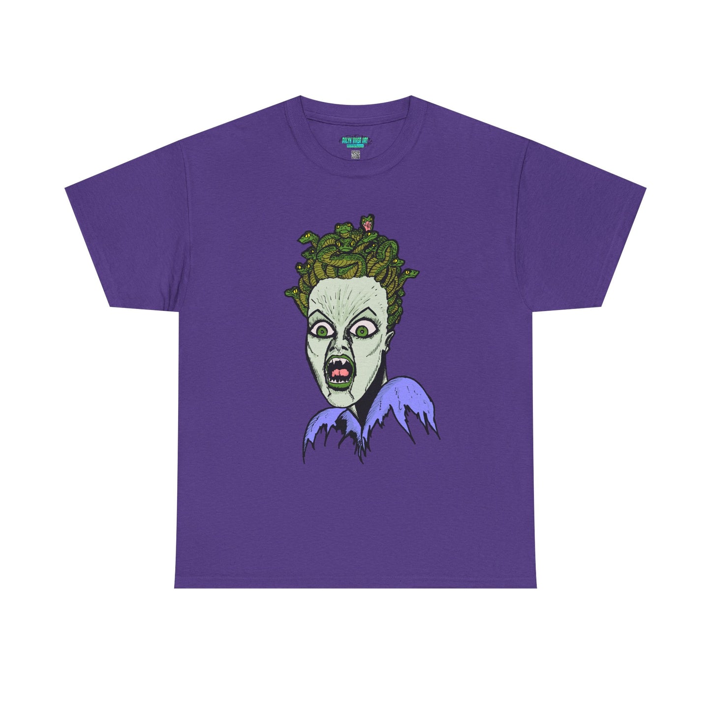Spooky Medusa Unisex Heavy Cotton Tee - Perfect for Halloween, Horror Fans, Casual Wear, Party Outfits, Graphic Tees