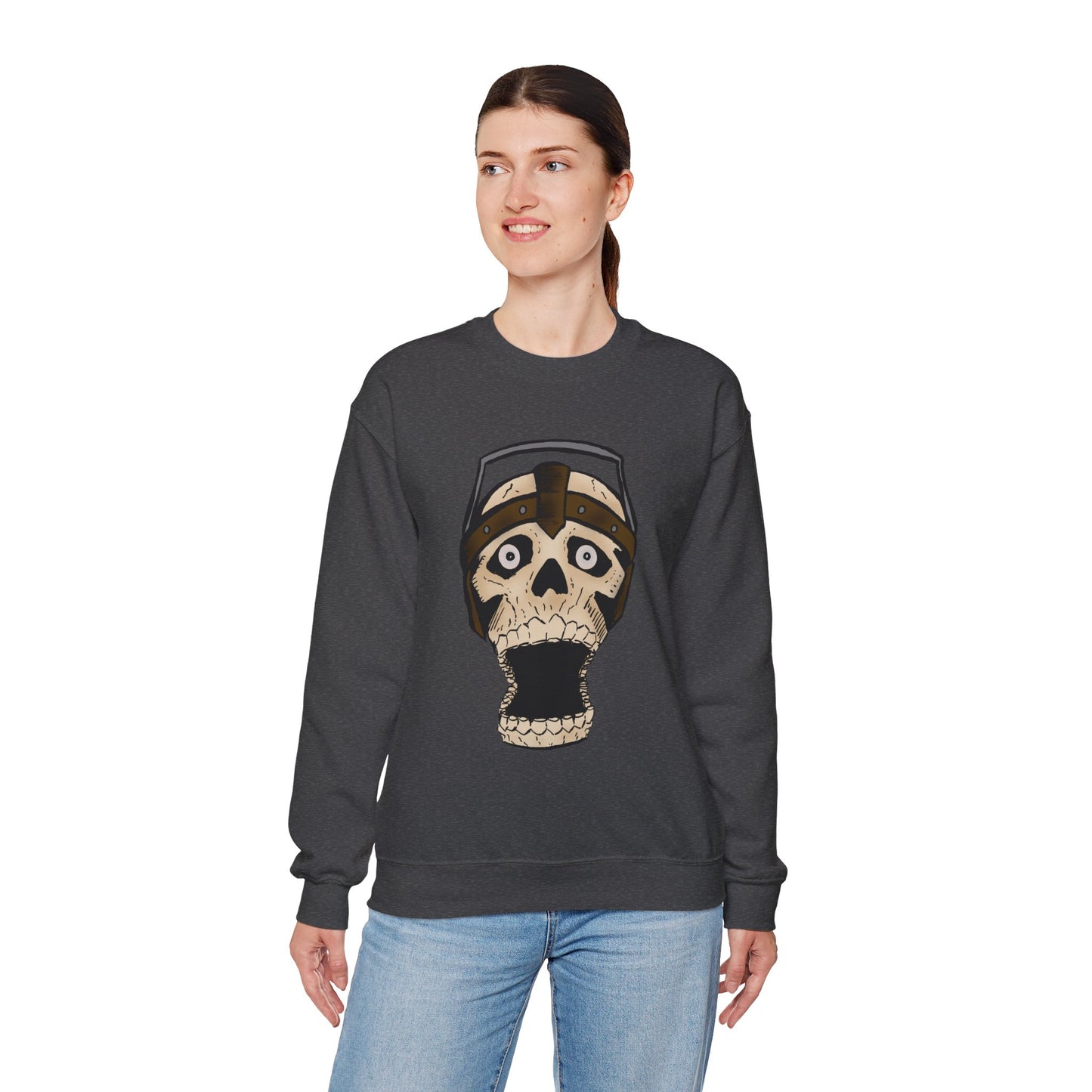 Screaming Skull Graphic Crewneck Sweatshirt - Unisex Heavy Blend™