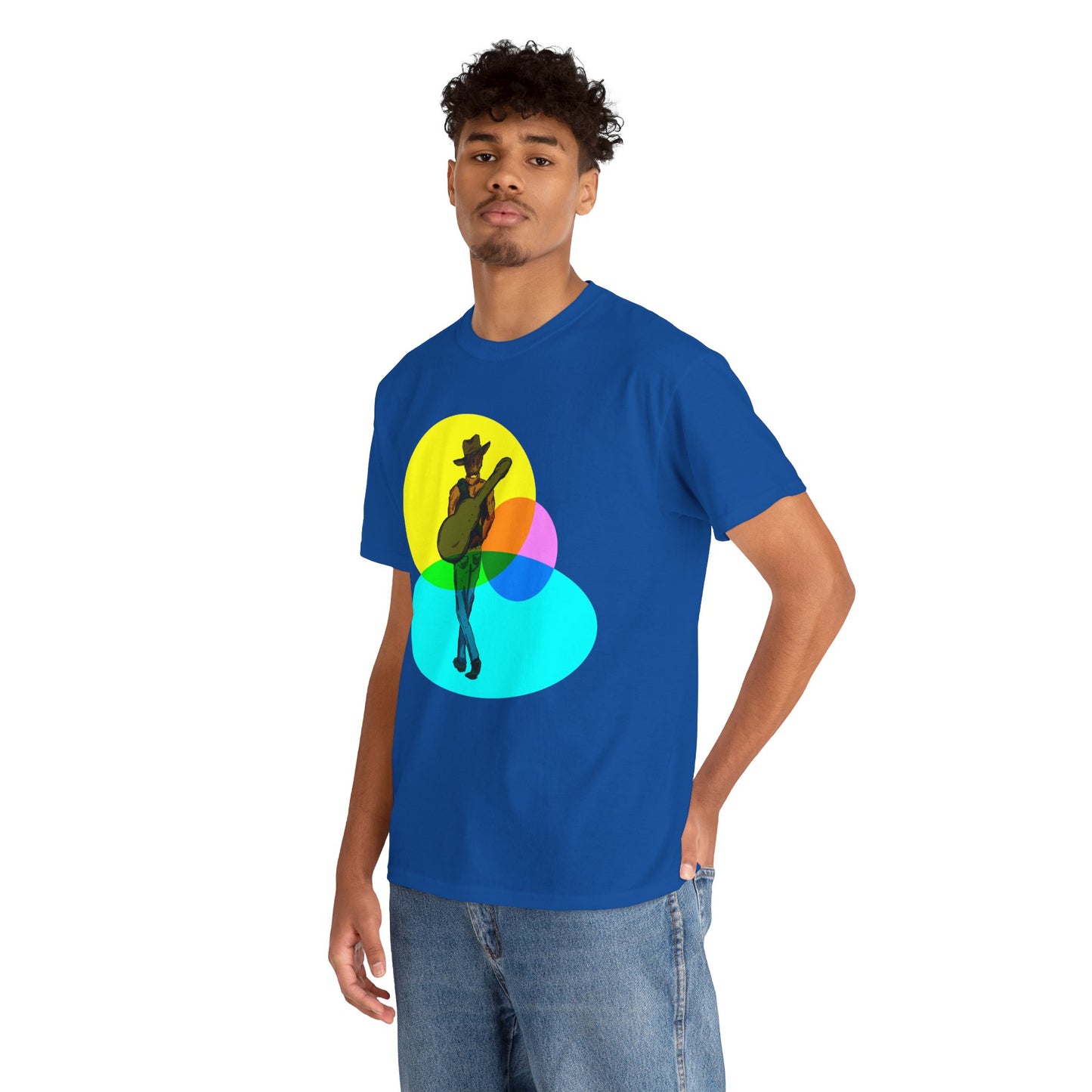 Cowboy Guitar Tee — Colorful Music T‑Shirt