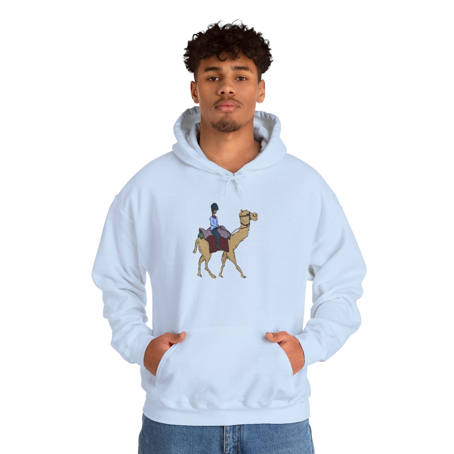 Camel Ride Hoodie, Cozy Unisex Pullover Sweatshirt, Fun Animal Lover Gift, Perfect for Travel & Adventure Enthusiasts