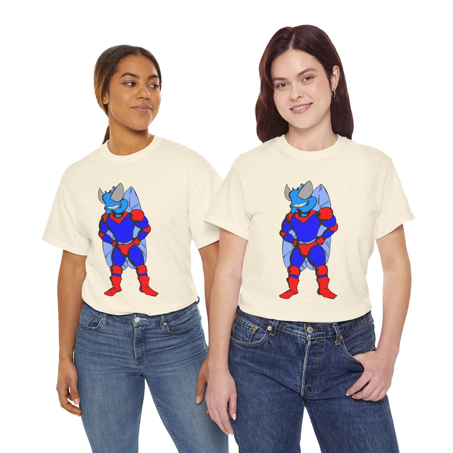 Astro-Fly Hero Graphic Tee - Blue & Red Superhero T-Shirt