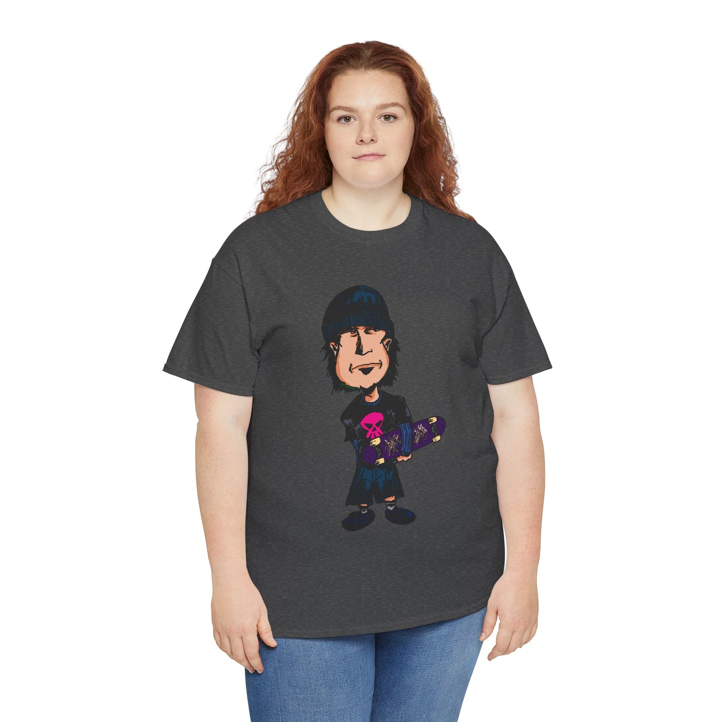 Rude Skater Dude - Skate Punk - Skater Kid Cartoon T‑Shirt — Cute Skateboarder Graphic Tee