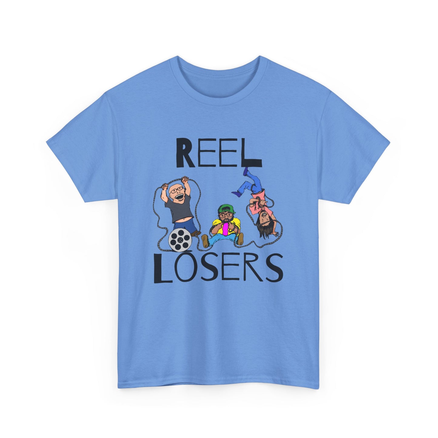 Reel Losers Podcast Unisex Heavy Cotton Tee, Funny Graphic Shirt, Casual Everyday Wear, Gift for Movie Lovers, Humor T-Shirt