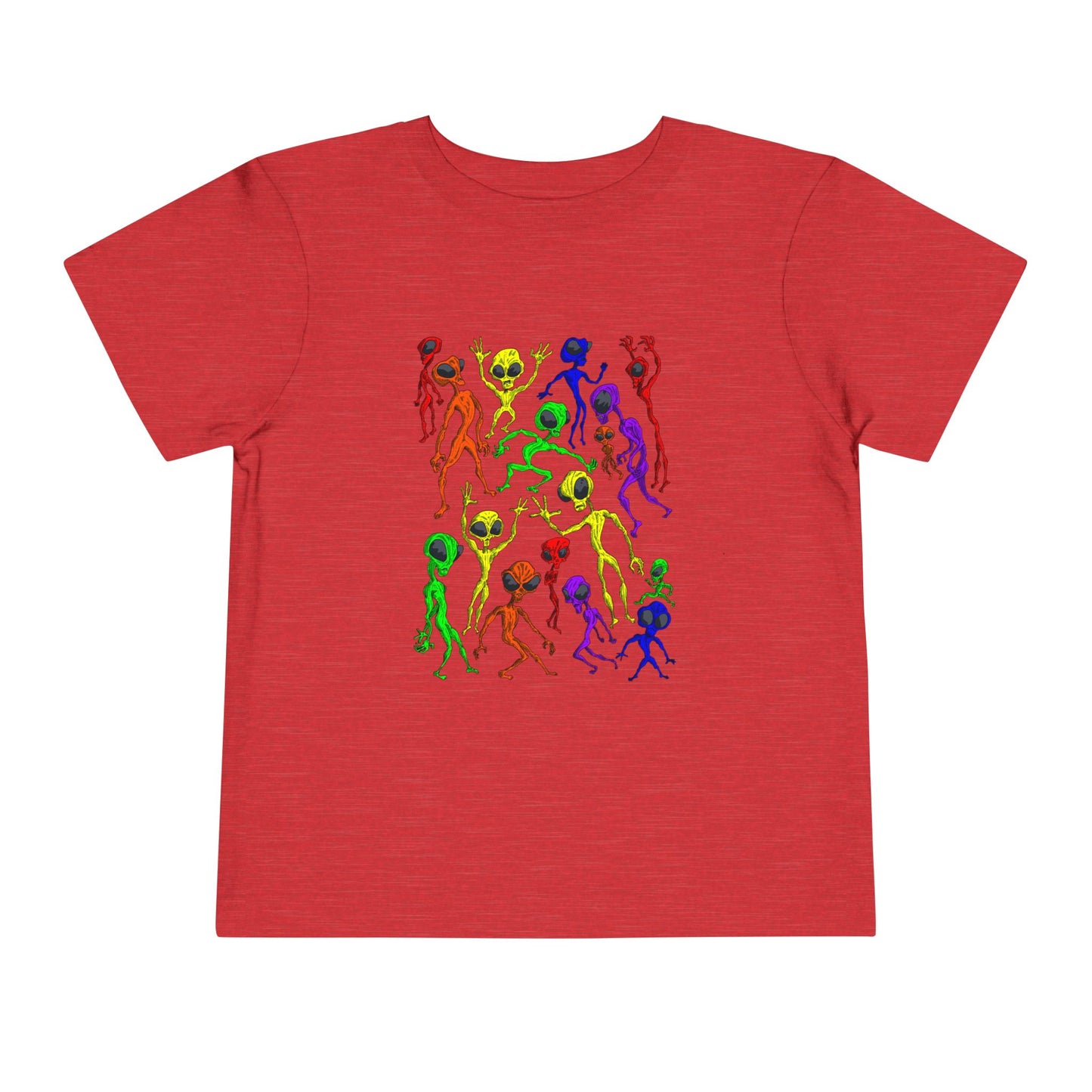 Alien Dance Party - Toddler Tee — Colorful Dancing Aliens Graphic Shirt