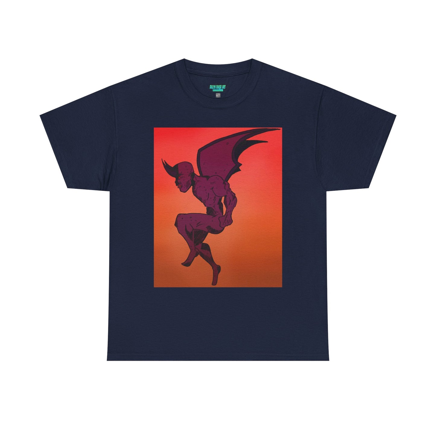 Unisex Heavy Cotton Tee - Vibrant Demon Art Design