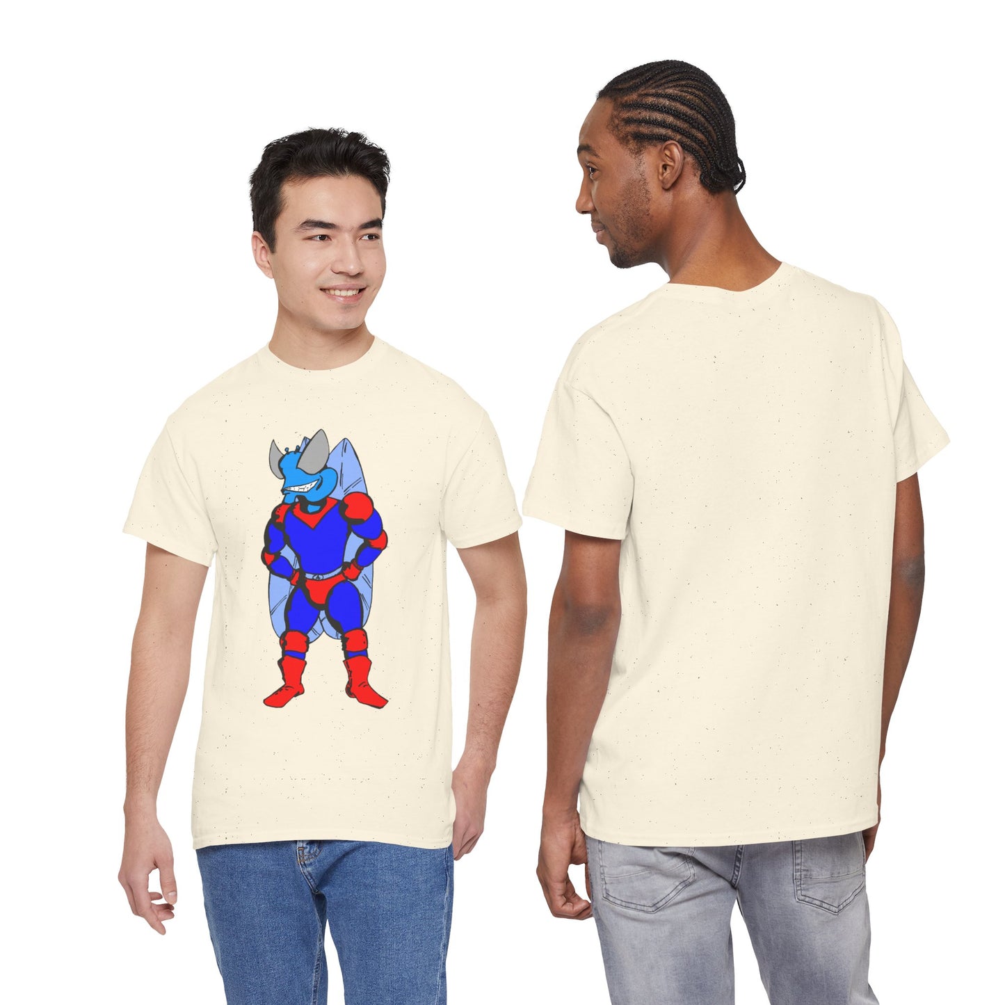 Astro-Fly Hero Graphic Tee - Blue & Red Superhero T-Shirt