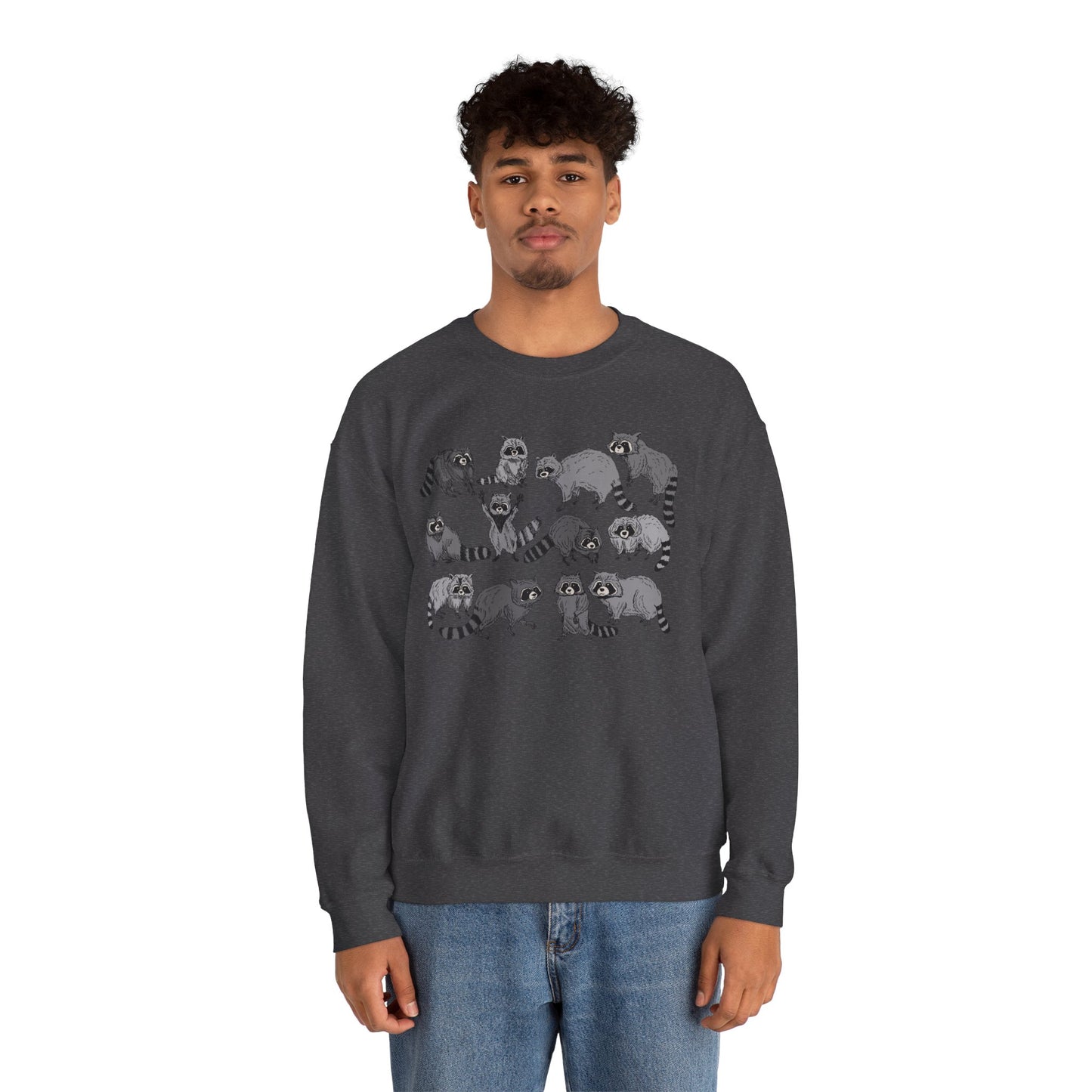 Playful Raccoon Crewneck Sweatshirt - Unisex Heavy Blend