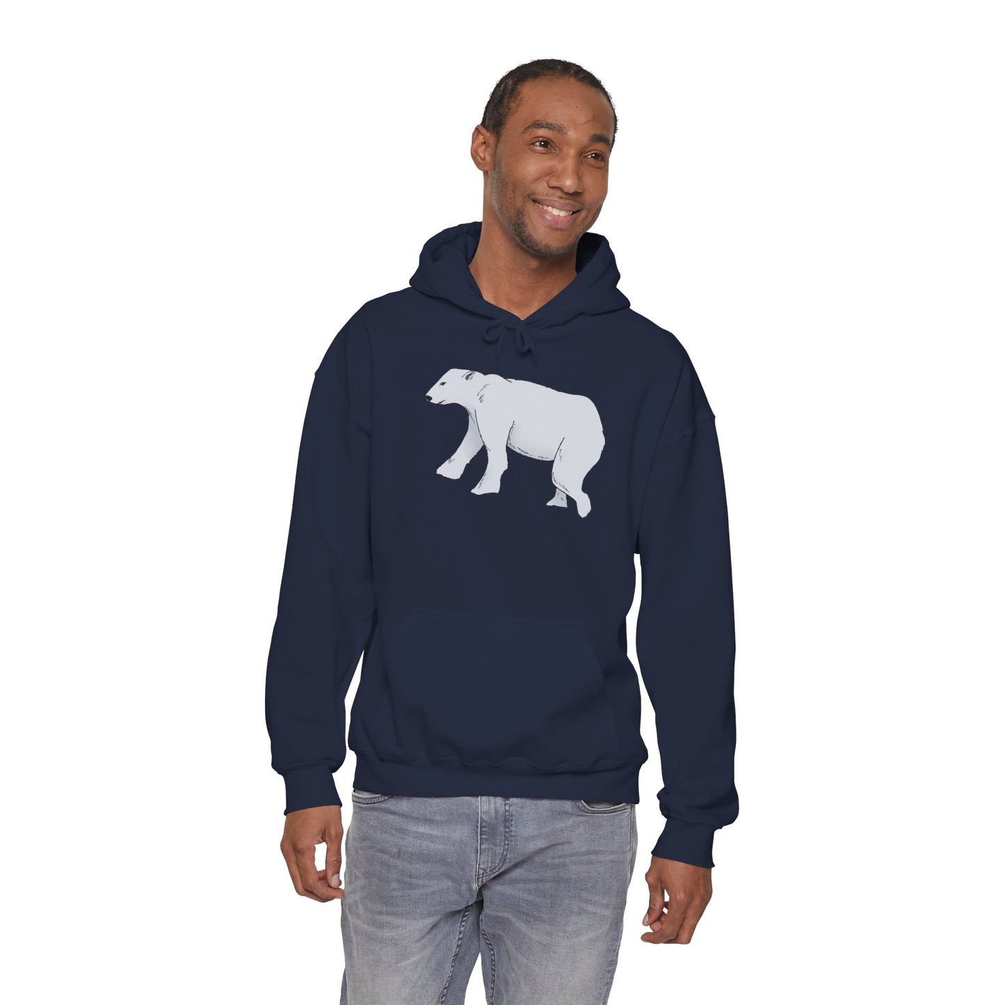 Cozy Polar Bear Hoodie - Warm Winter Fashion, Unisex Sweatshirt, Gift for Animal Lovers, Perfect for Cold Days, Cute Outdoor Wear