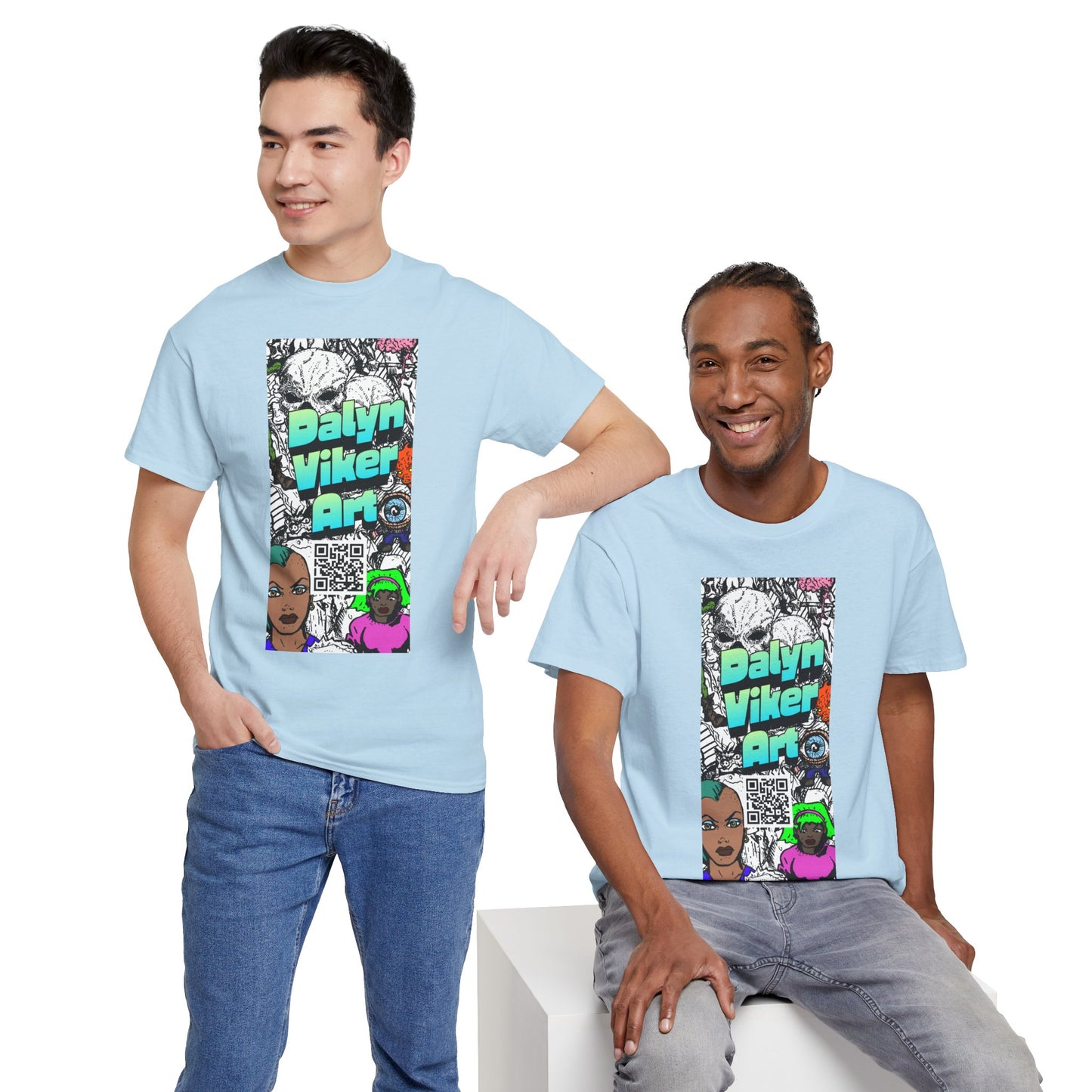 Graphic Art T-Shirt — "Dalyn Viker Art" Vertical Collage Tee