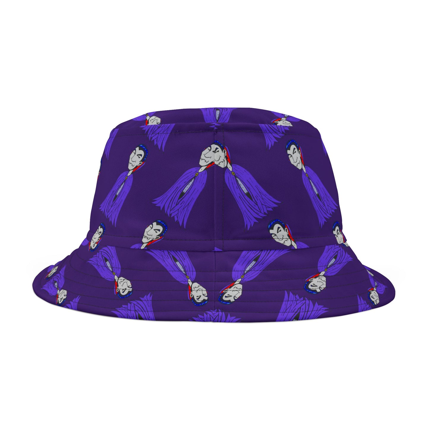 Vampire Pattern Purple Bucket Hat — Halloween Gothic Aesthetic