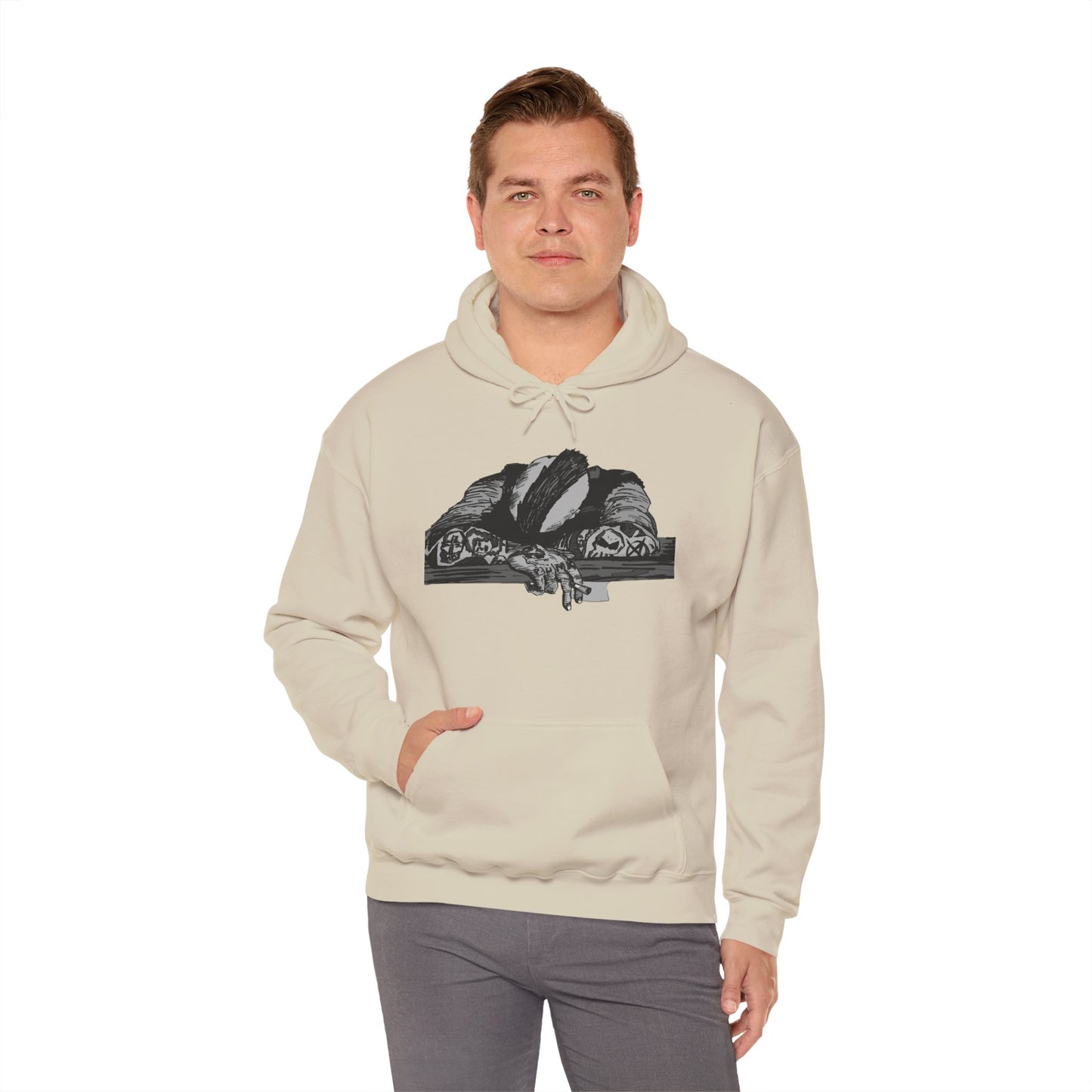 Punk and Done Unisex Hoodie with Artistic Design, Cozy Streetwear, Graphic Sweatshirt for Casual Vibes, Perfect Gift for Any Occasion