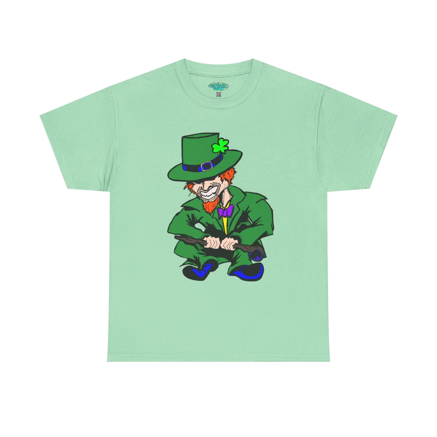 Funny Mischievious Leprechaun Saint Patrick's Day Unisex Heavy Cotton Tee - Leprechaun Design