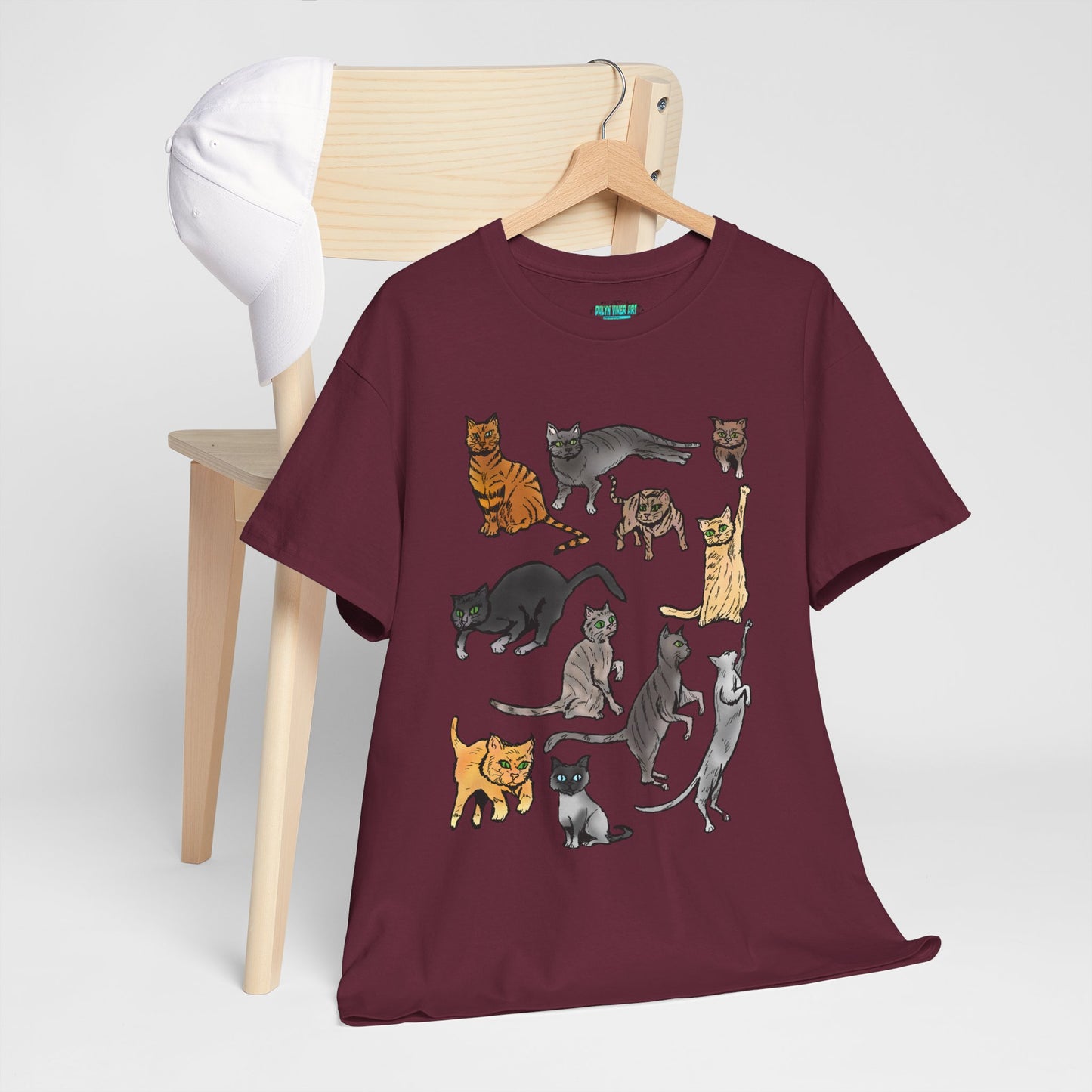 Cats Collage T-Shirt — Cute Cat Illustration Tee for Cat Lovers