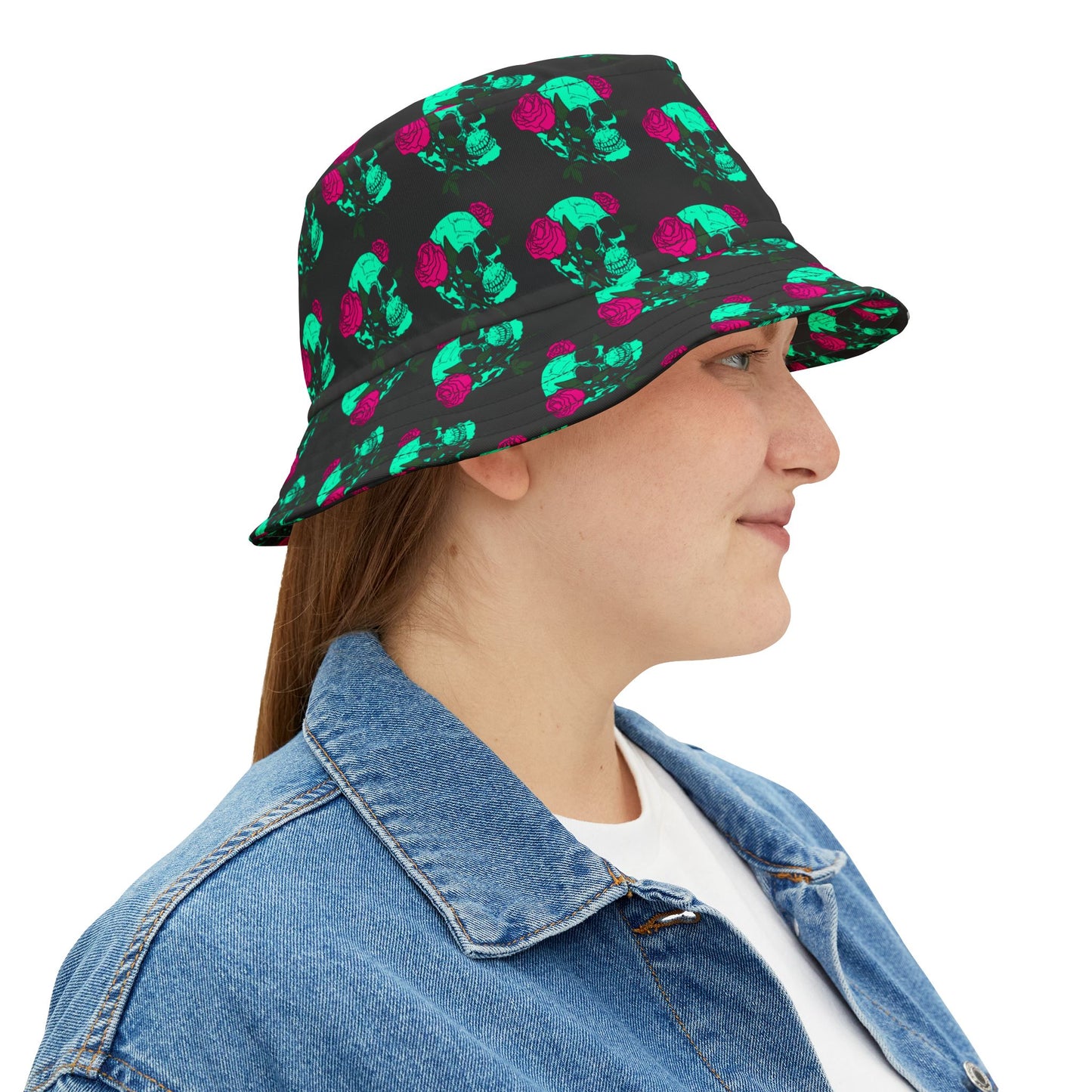 Gothic Skull Rose Bucket Hat - Trendy & Stylish Summer Accessory