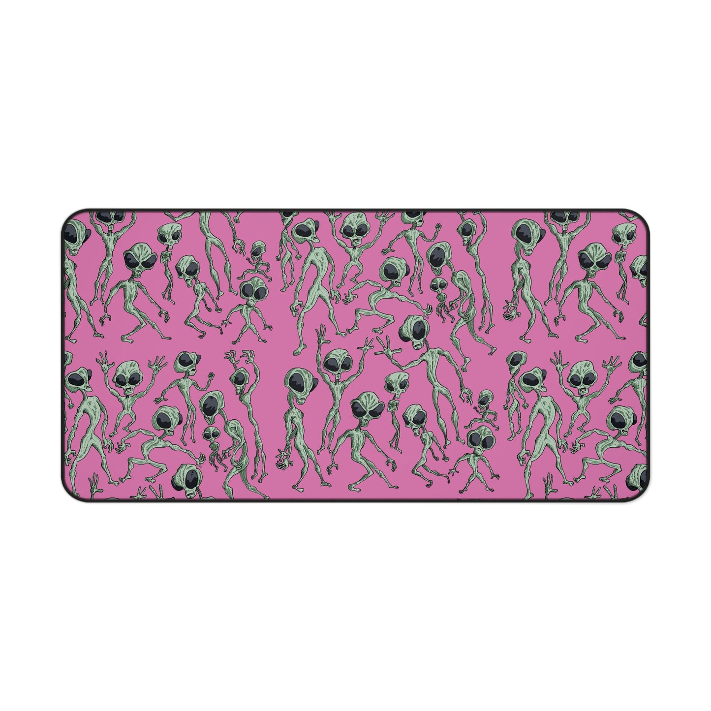 Alien Dance Party Desk Mat in pink - Science Fiction Sci-Fi Aliens Outer Space Cosmic Intergalactic