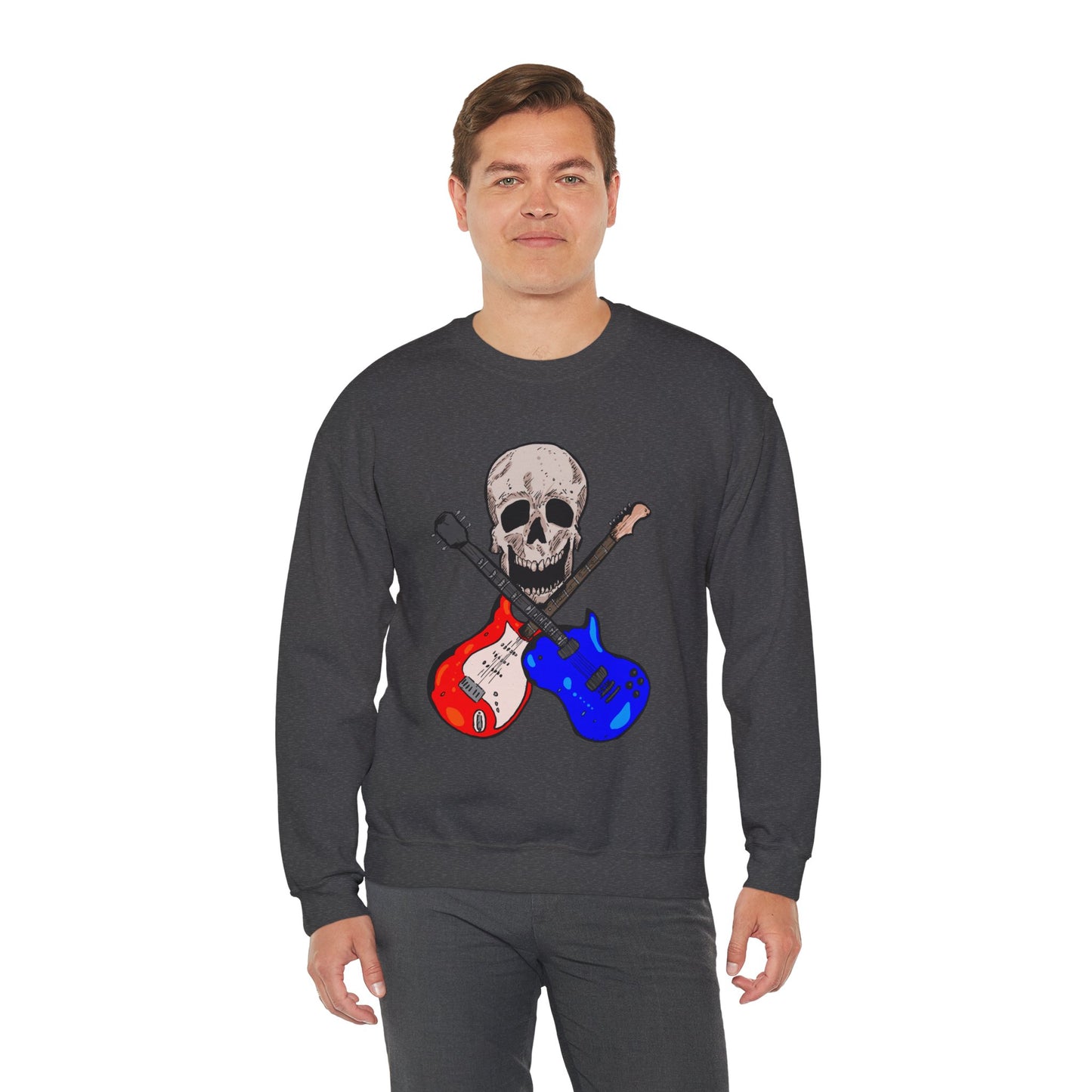 Skull and Guitar Crewneck Sweatshirt