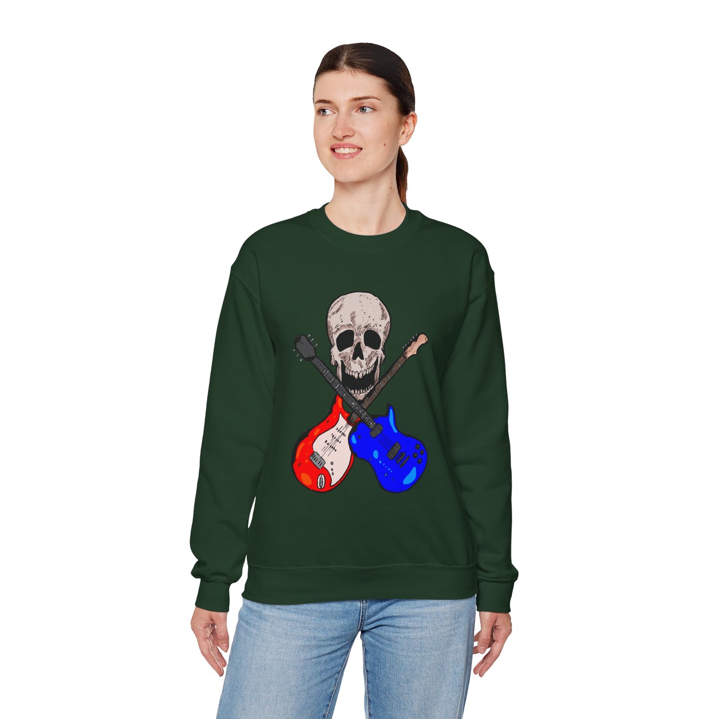 Skull and Guitar Crewneck Sweatshirt