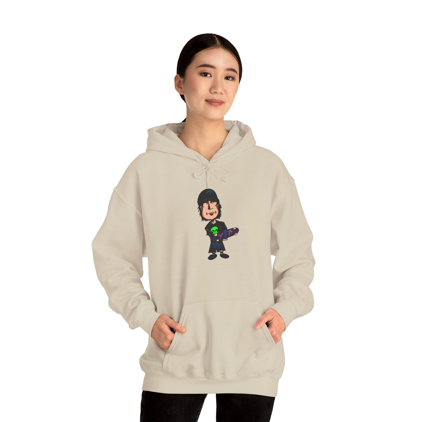 Rude Skater Dude Cartoon Hoodie – Skate Punk Sweatshirt