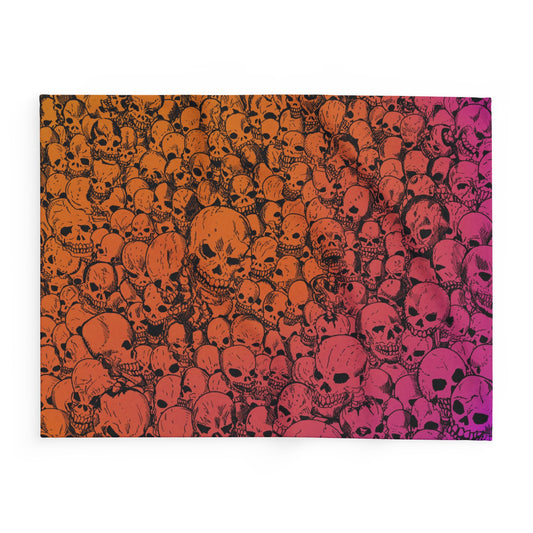 Gathering of Skulls - Southwestern Sunset - Arctic Fleece Blanket