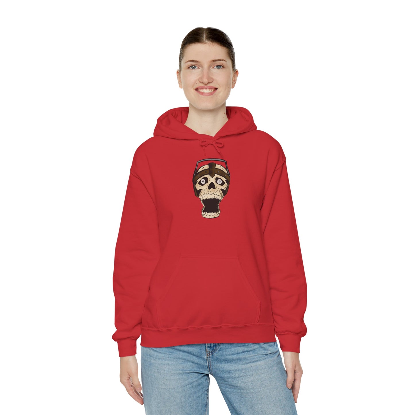 Screaming Skull Graphic Hoodie, Unisex Heavy Blend Sweatshirt, Cozy Casual Wear, Gift for Halloween, Unique October Fashion, Everyday Comfort