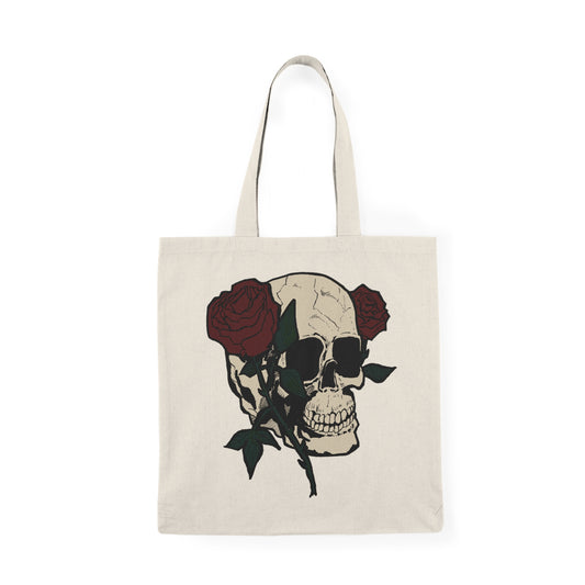 Artistic Skull & Rose Tote Bag - Stylish Eco-Friendly Carryall