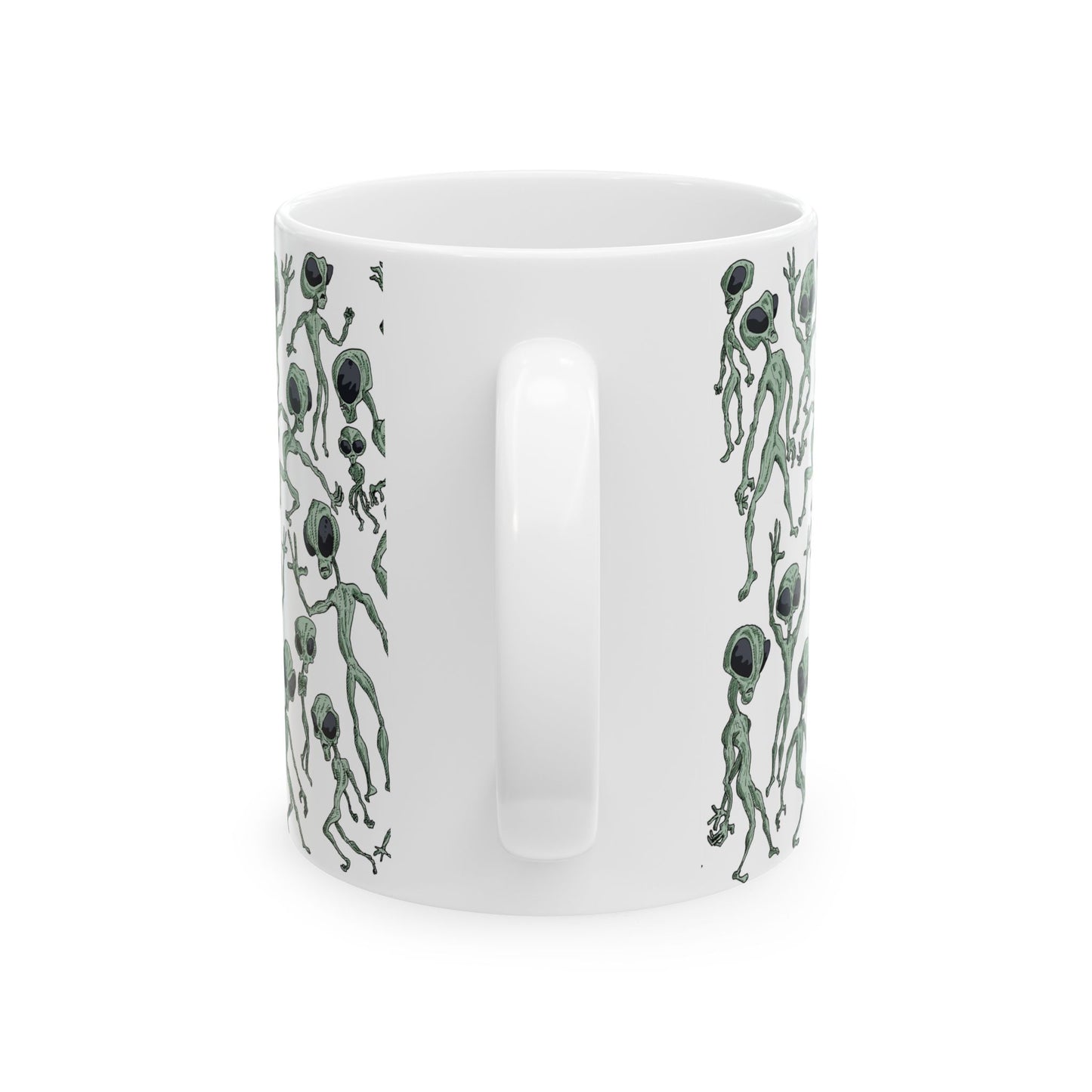 Alien Dance Party Ceramic Mug - Fun Gift for Sci-Fi Lovers, Unique Coffee Cup, Quirky Kitchen Decor, Perfect for Birthdays, Holidays