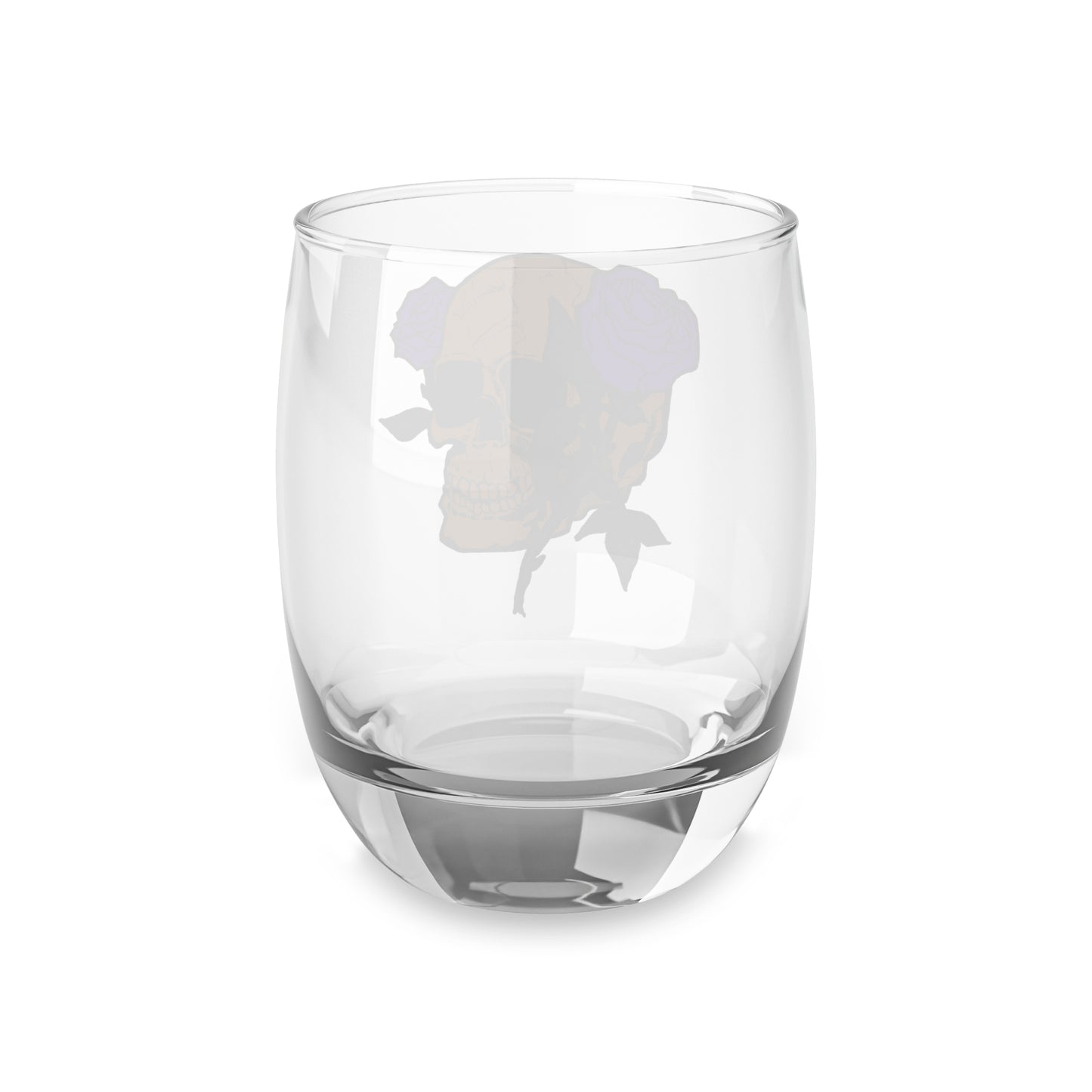 Stylish Skull Whiskey Glass with Roses | Unique Barware, Gift for Him, Collectible Drinkware, Halloween Decor, Gothic Style