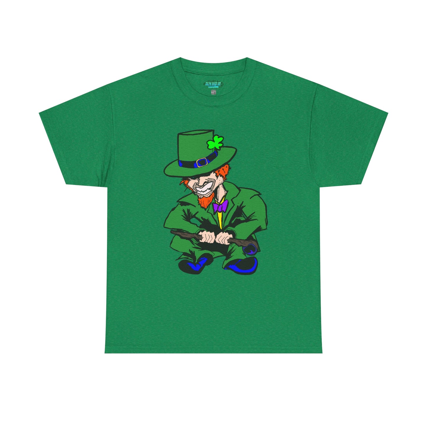 Funny Mischievious Leprechaun Saint Patrick's Day Unisex Heavy Cotton Tee - Leprechaun Design