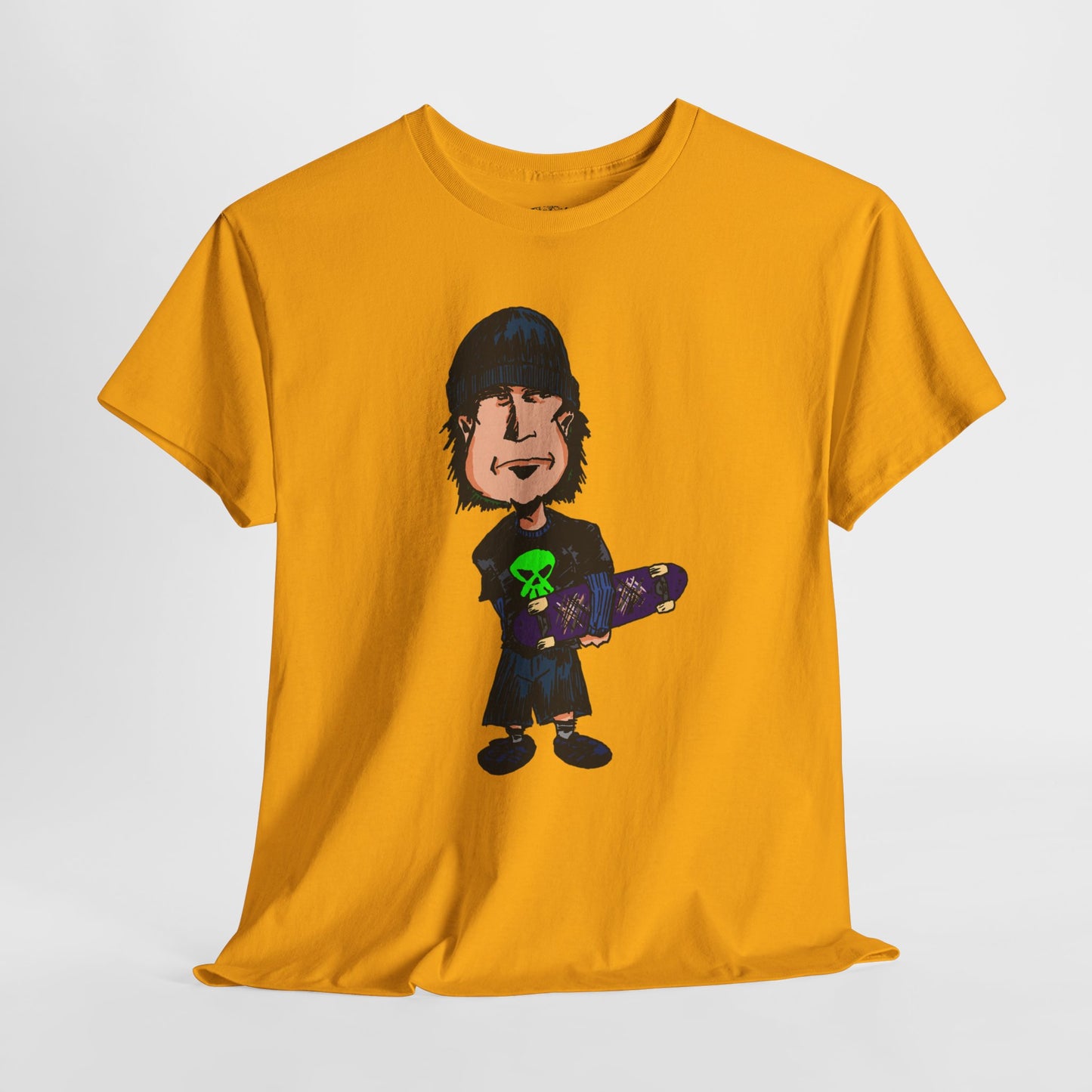 Rude Skater Dude - Skate Punk Cartoon Tee – Boy with Skateboard Graphic Shirt