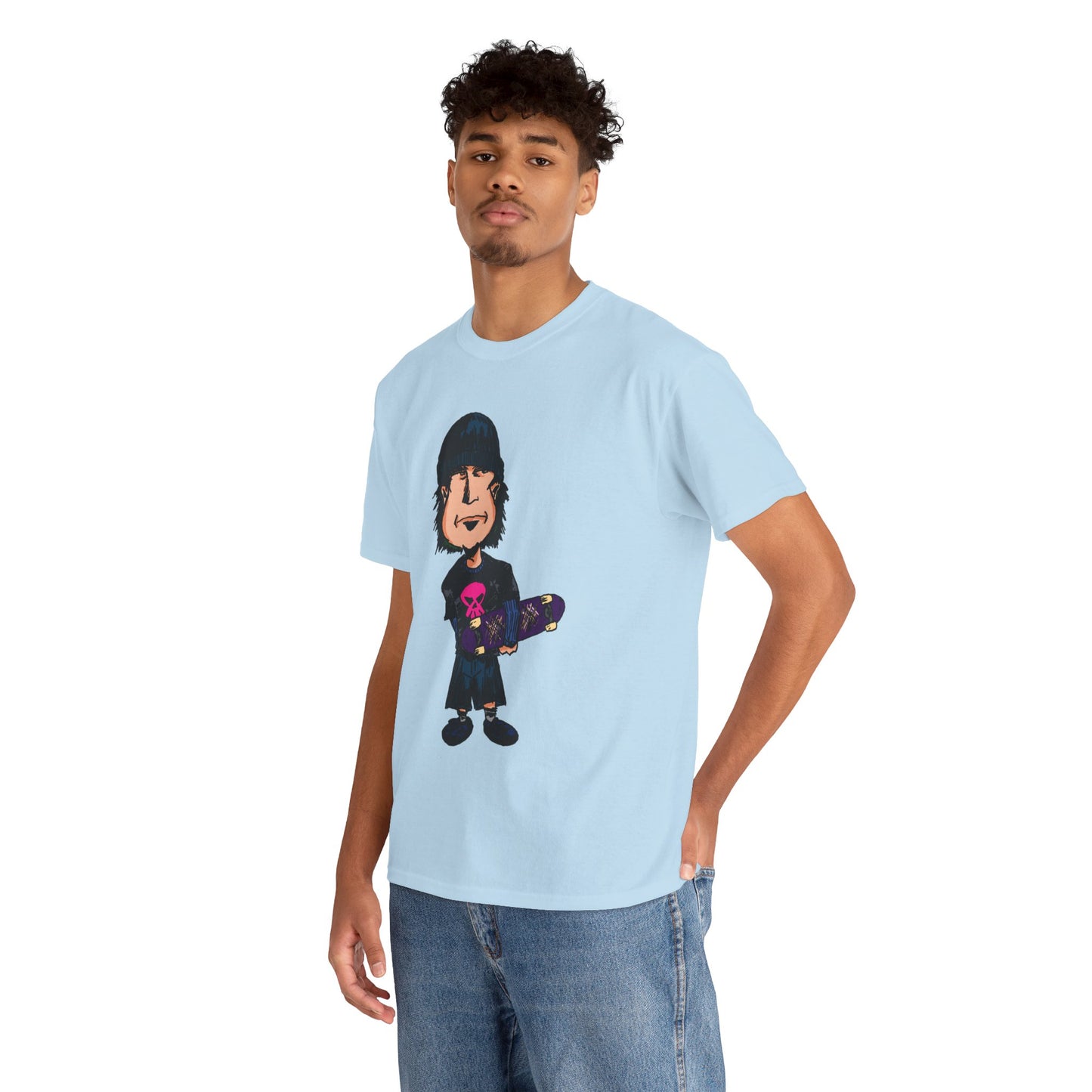 Rude Skater Dude - Skate Punk - Skater Kid Cartoon T‑Shirt — Cute Skateboarder Graphic Tee