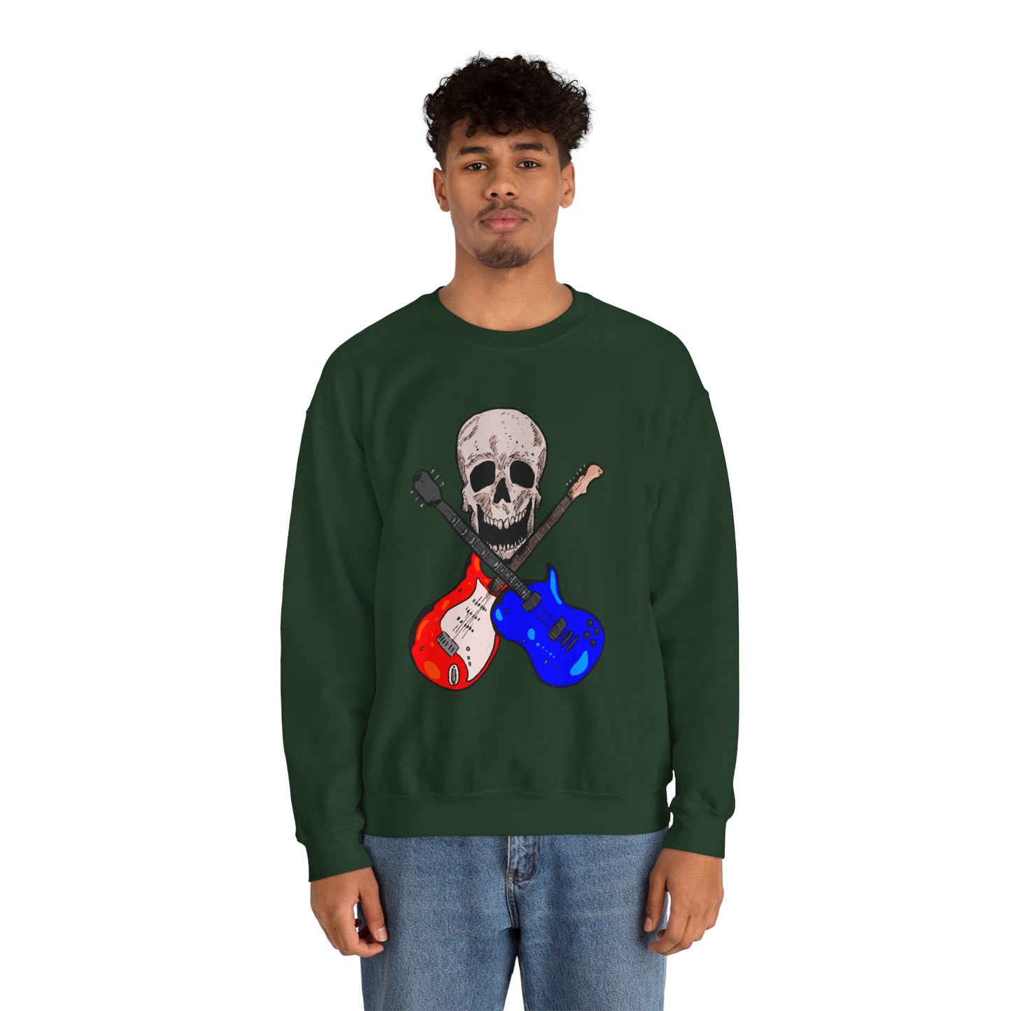 Skull and Guitar Crewneck Sweatshirt