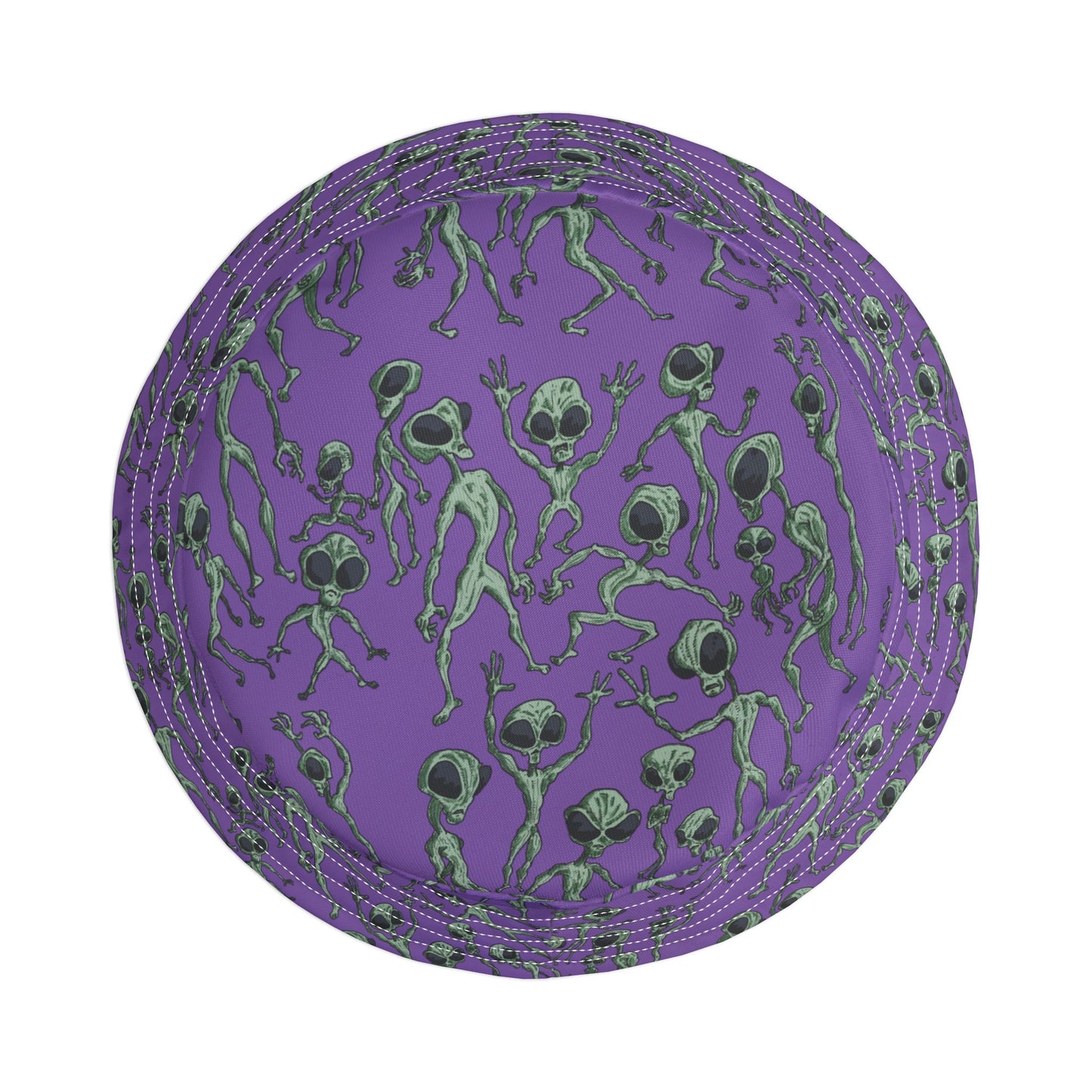 Alien Dance Party Bucket Hat, Trendy AOP Hat, Unique Accessory, Summer Fashion, Gift for Sci-Fi Fans, Festival Headwear, Outdoor Style