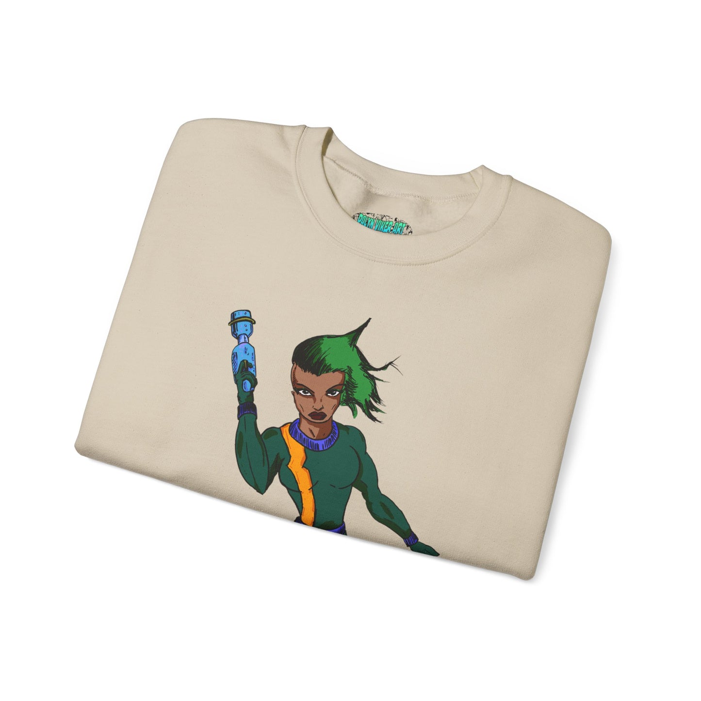 Heroic Vibes Crewneck Sweatshirt with Bold Design