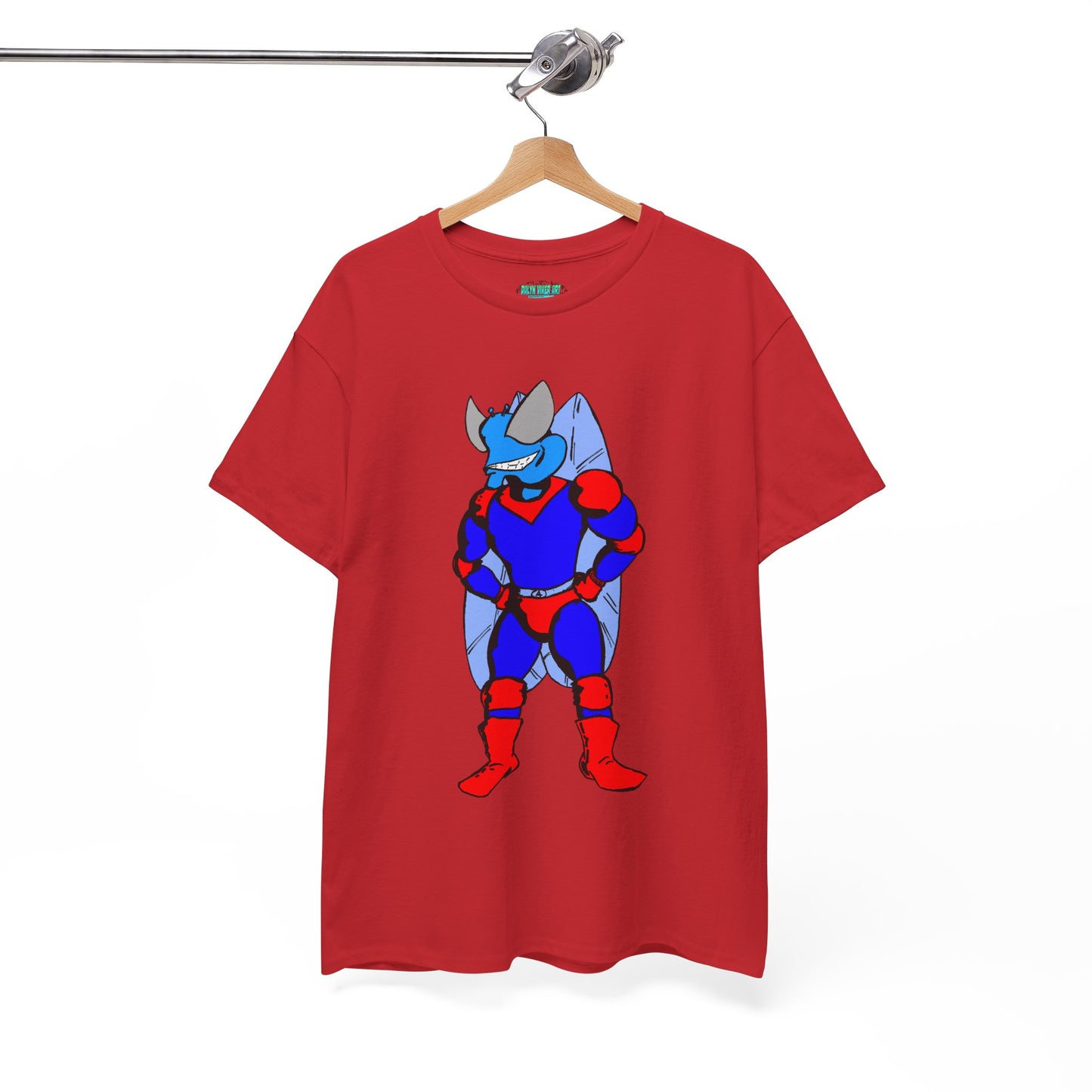 Astro-Fly Hero Graphic Tee - Blue & Red Superhero T-Shirt