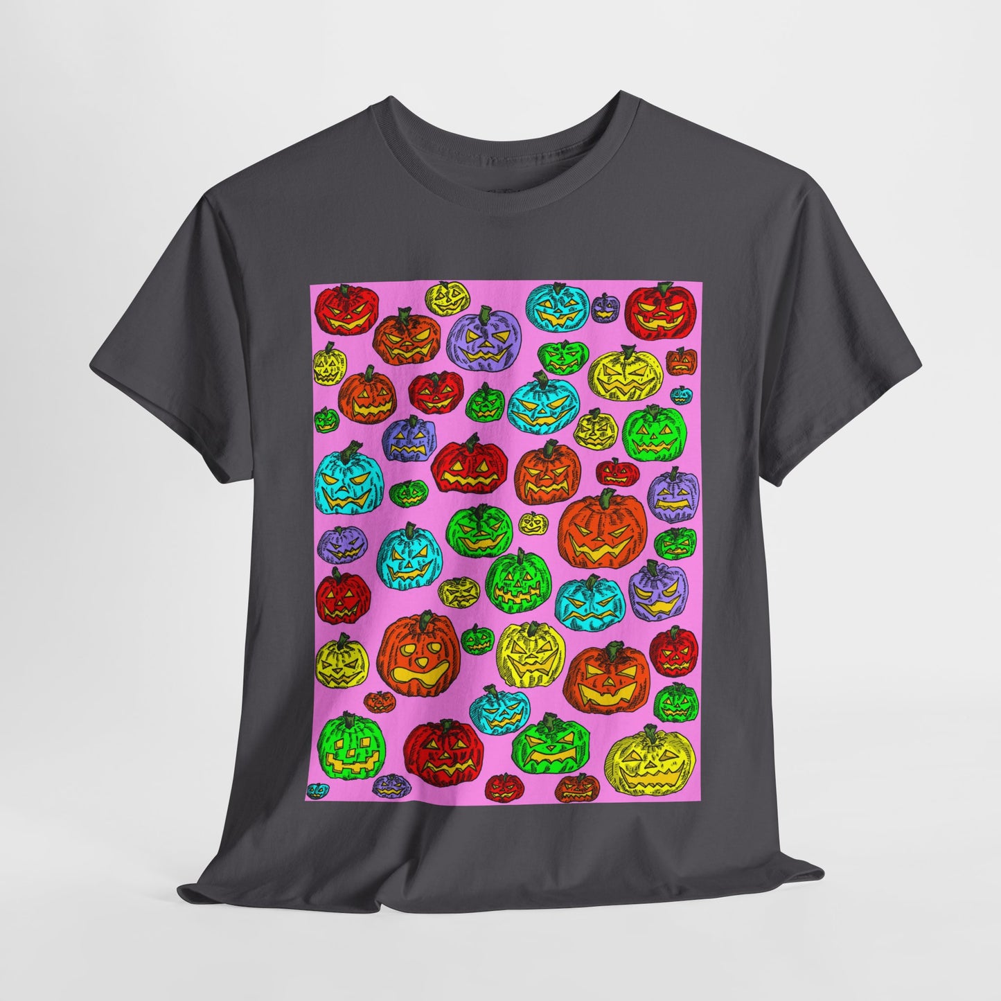 Colorful Pumpkin Graphic Tee, Unisex Cotton T-Shirt, Halloween Costume, Fall Apparel, Trendy Graphic Shirt, Casual Wear