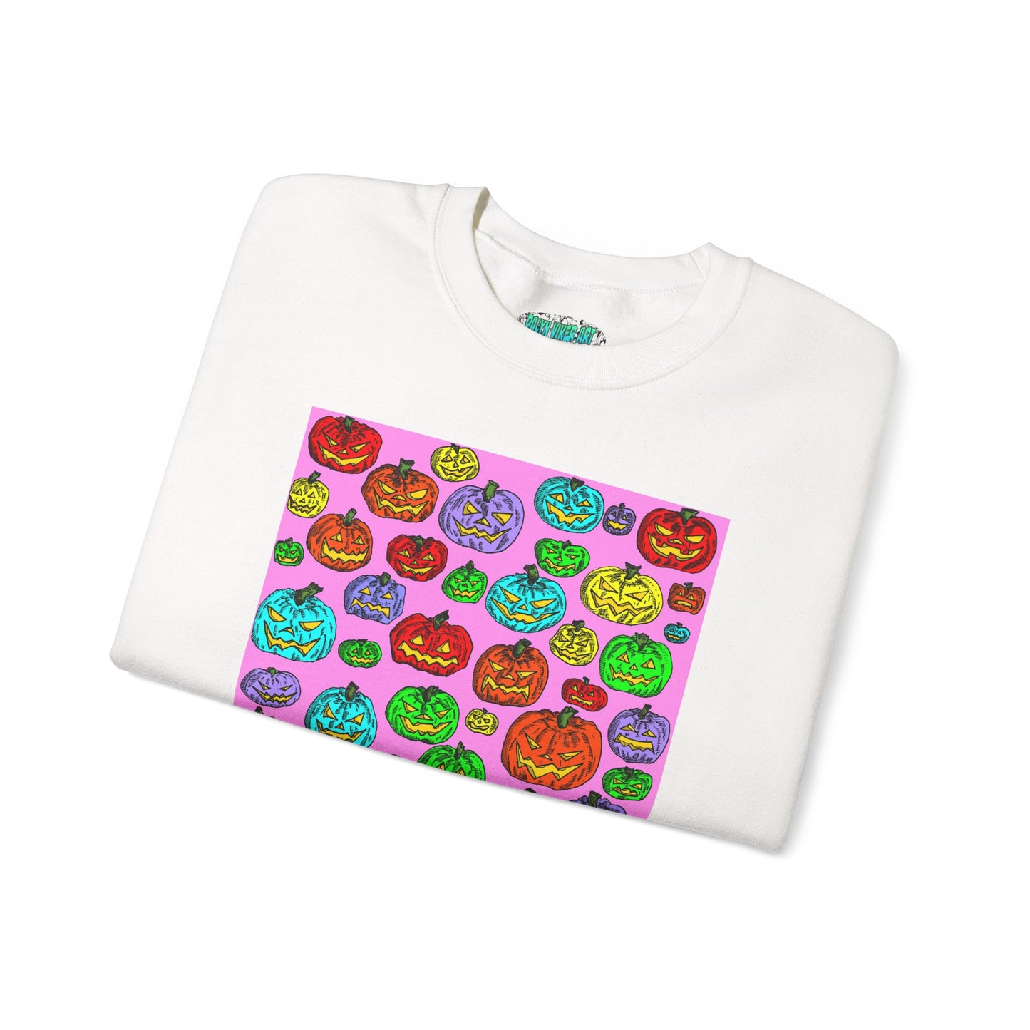 Colorful Pumpkin Crewneck Sweatshirt for Fall Celebrations