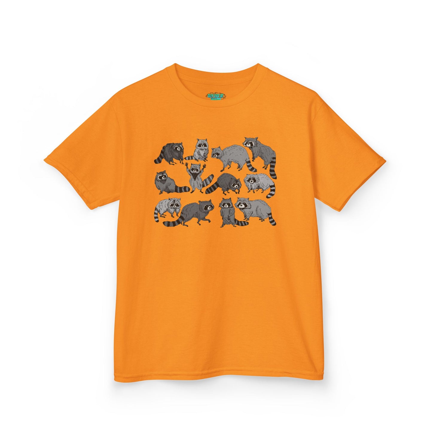 Cute Raccoons Pattern Kids Tee, Animal Lover Gift, Funny Raccoon Shirt, Children's Apparel, Birthday Outfit, Pet Lover Tee