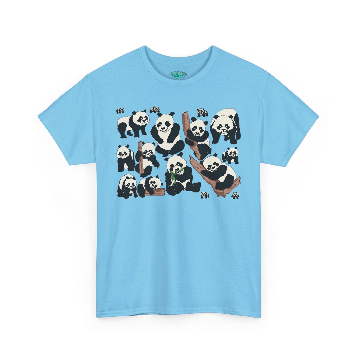 Cute Panda Design Unisex Heavy Cotton Tee | Animal Lover Gift, Casual Wear, Eco-Friendly Apparel, Nature Enthusiast Clothing