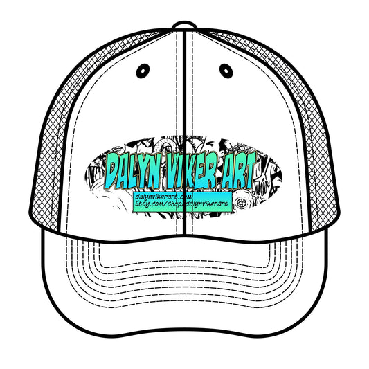 Dalyn Viker Art - Retro Trucker Hat, Stylish Headwear, Outdoor Gear, Festival Fashion, Gift for Him/Her, Vintage Cap