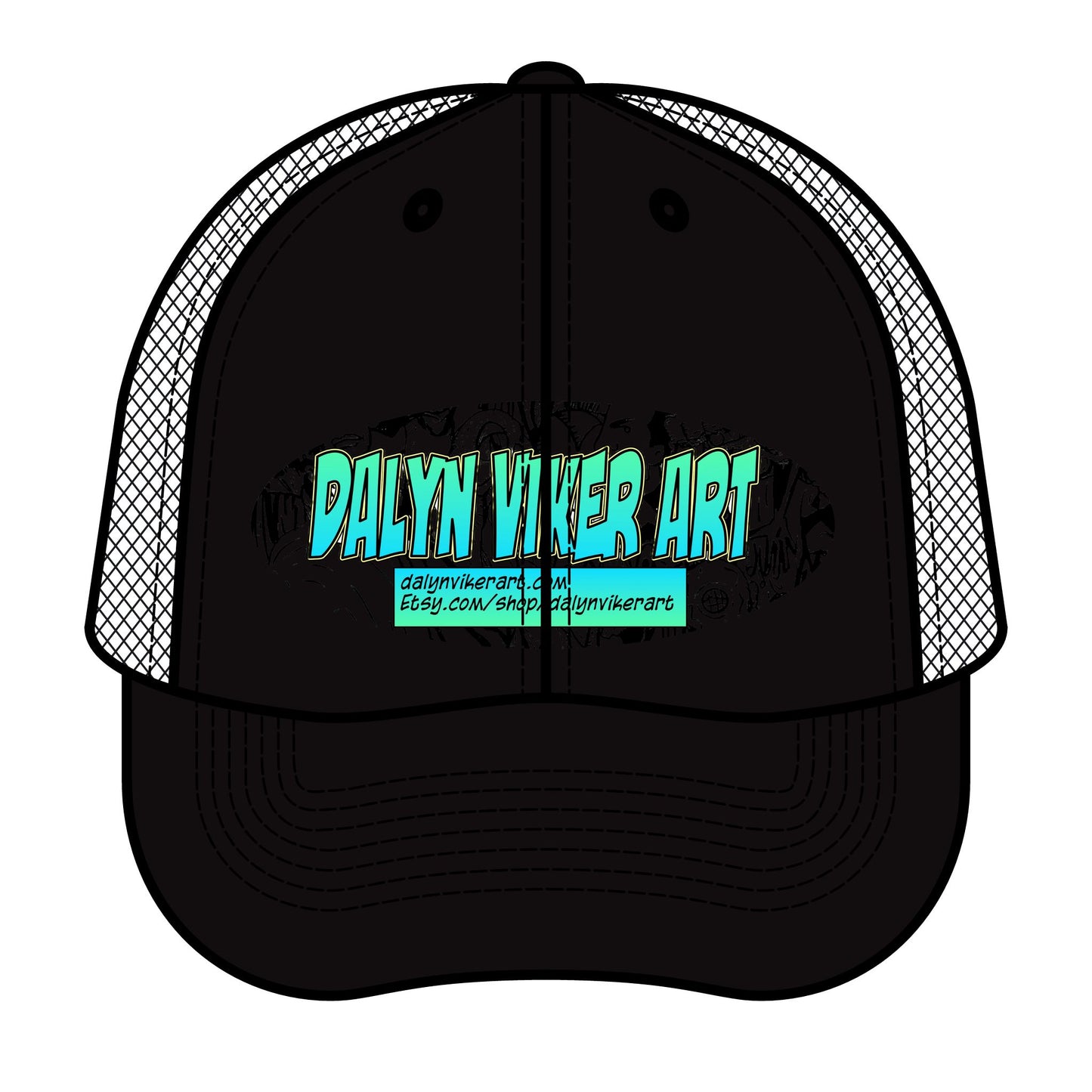 Dalyn Viker Art - Retro Trucker Hat, Stylish Headwear, Outdoor Gear, Festival Fashion, Gift for Him/Her, Vintage Cap