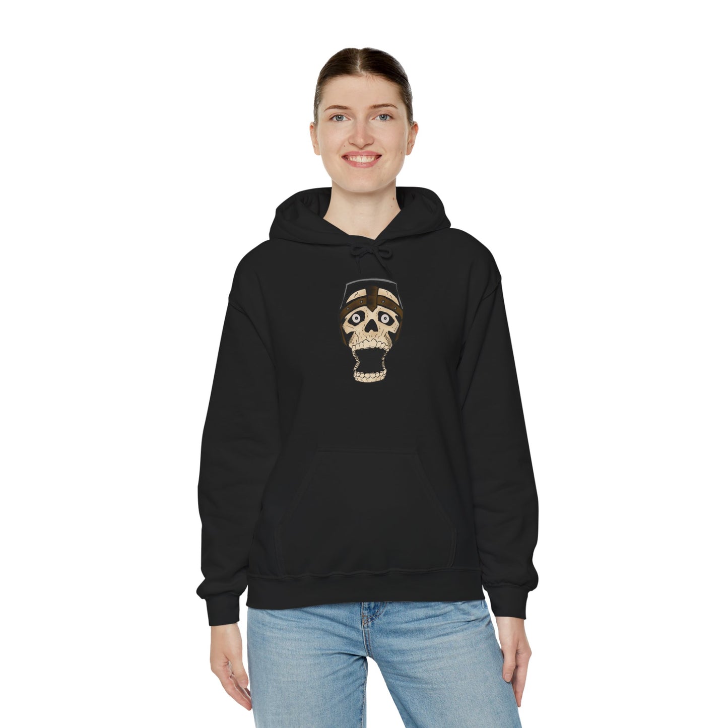 Screaming Skull Graphic Hoodie, Unisex Heavy Blend Sweatshirt, Cozy Casual Wear, Gift for Halloween, Unique October Fashion, Everyday Comfort