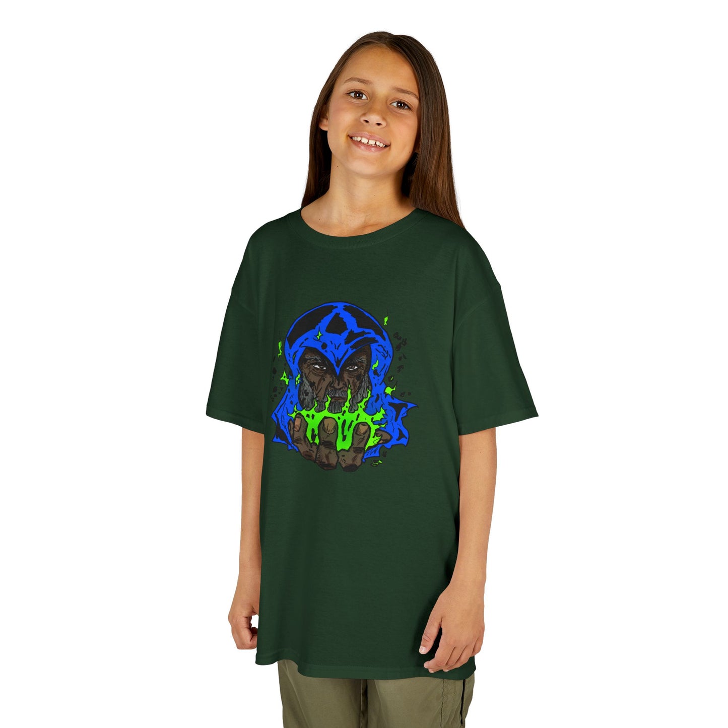 Kids Tee - Cosmic Wizard Magical Fire Sorcery Astro Mysticism Dalyn Viker Art