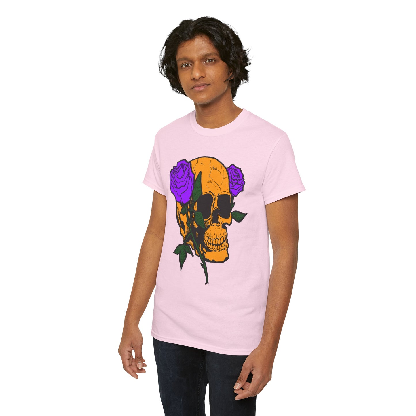 Skull and Roses Unisex Tee, Gothic Aesthetic Shirt, Vintage Graphic T-Shirt, Streetwear Essentials, Edgy Casual Wear