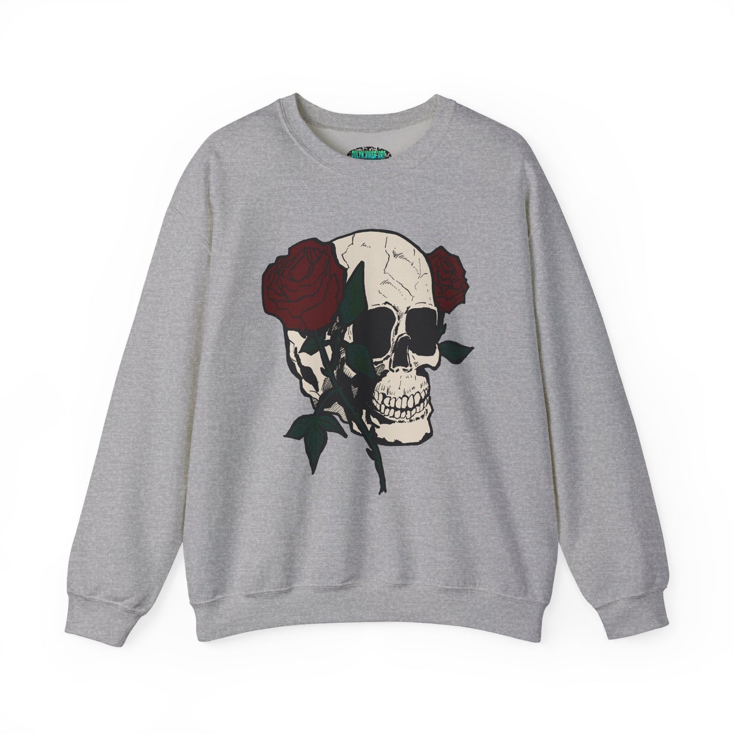 Skull & Rose Crewneck Sweatshirt - Unisex Heavy Blend™