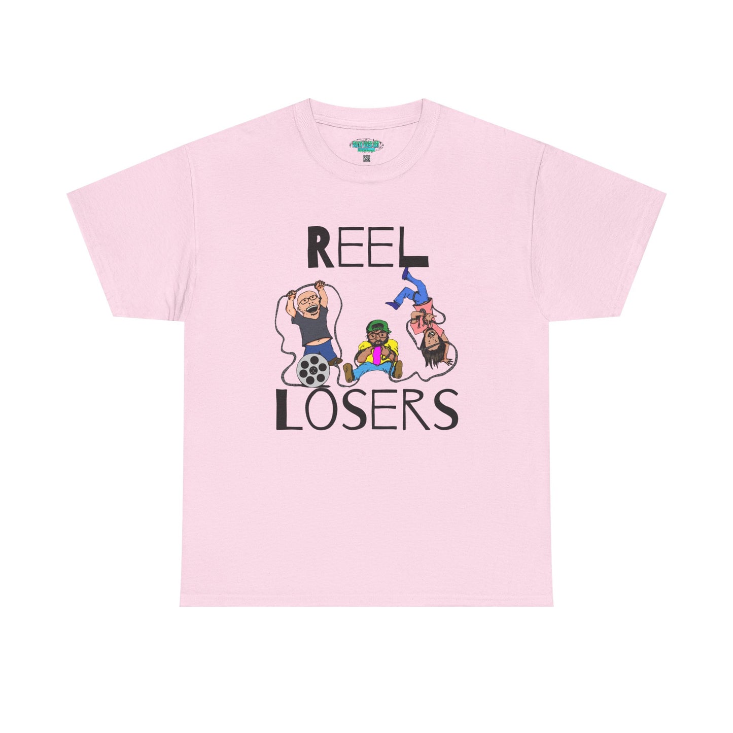 Reel Losers Podcast Unisex Heavy Cotton Tee, Funny Graphic Shirt, Casual Everyday Wear, Gift for Movie Lovers, Humor T-Shirt