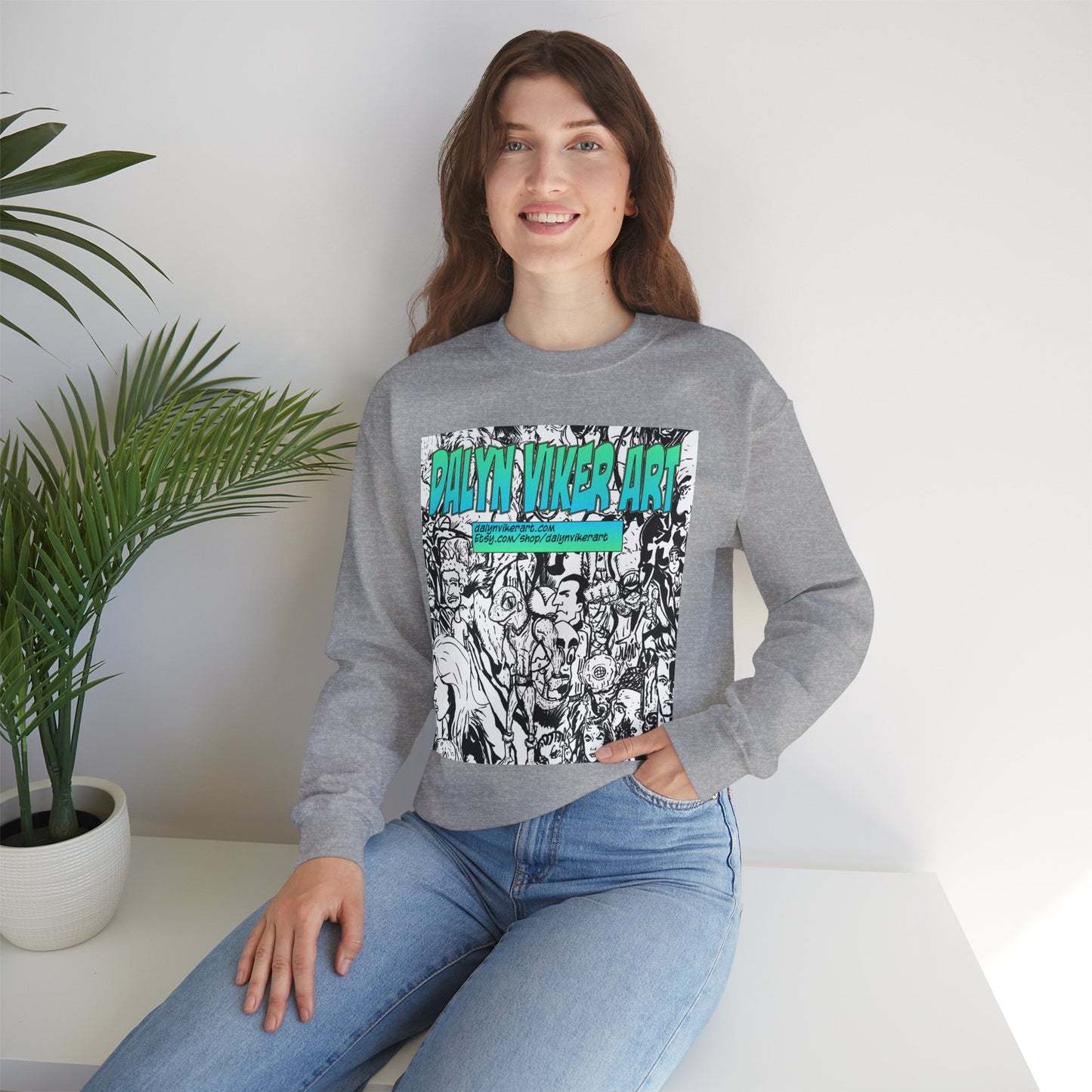 Graphic Art Crewneck Sweatshirt - Dalyan Viker Art Edition