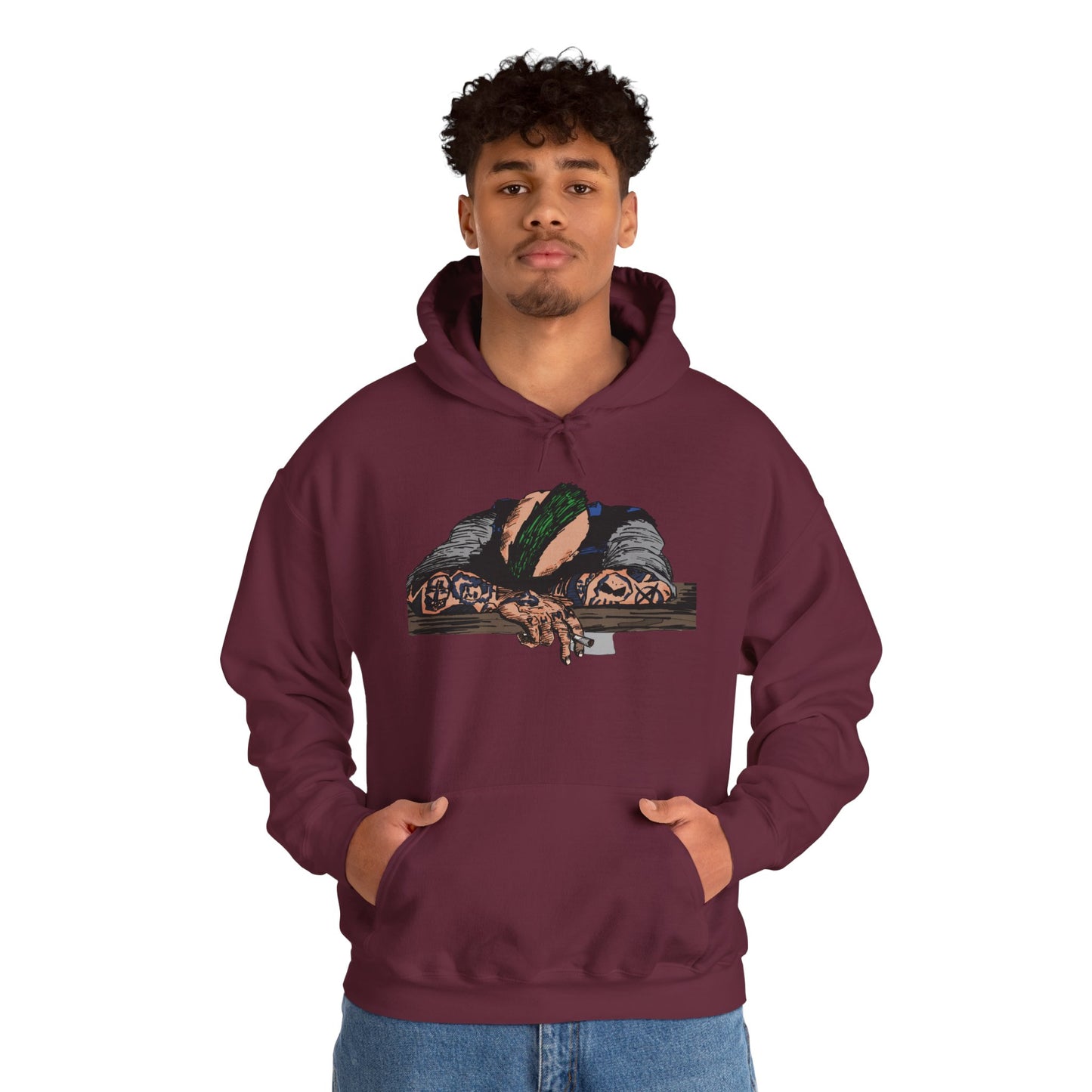 Punk and Done Color Unisex Hooded Sweatshirt, Cozy Streetwear, Unique Gift for Art Lovers, Casual Lounge Wear, Perfect for Fall Fashion