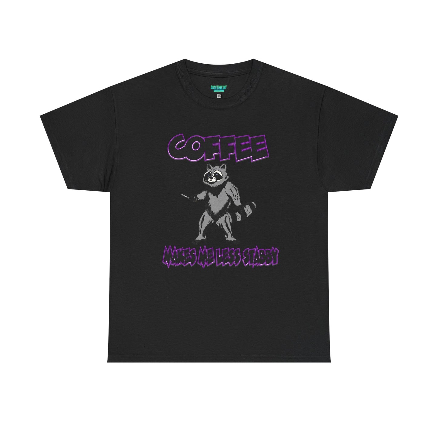 Funny Coffee Raccoon Unisex Heavy Cotton Tee