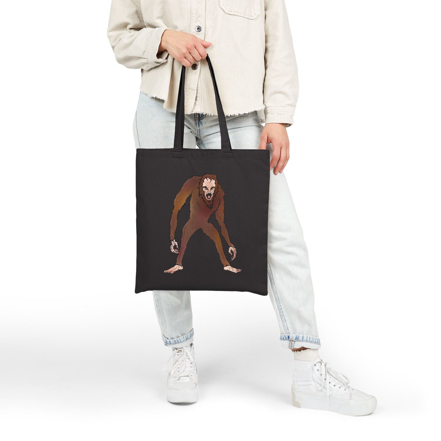 Bigfoot Encounter - Creature Illustration Cotton Tote Bag