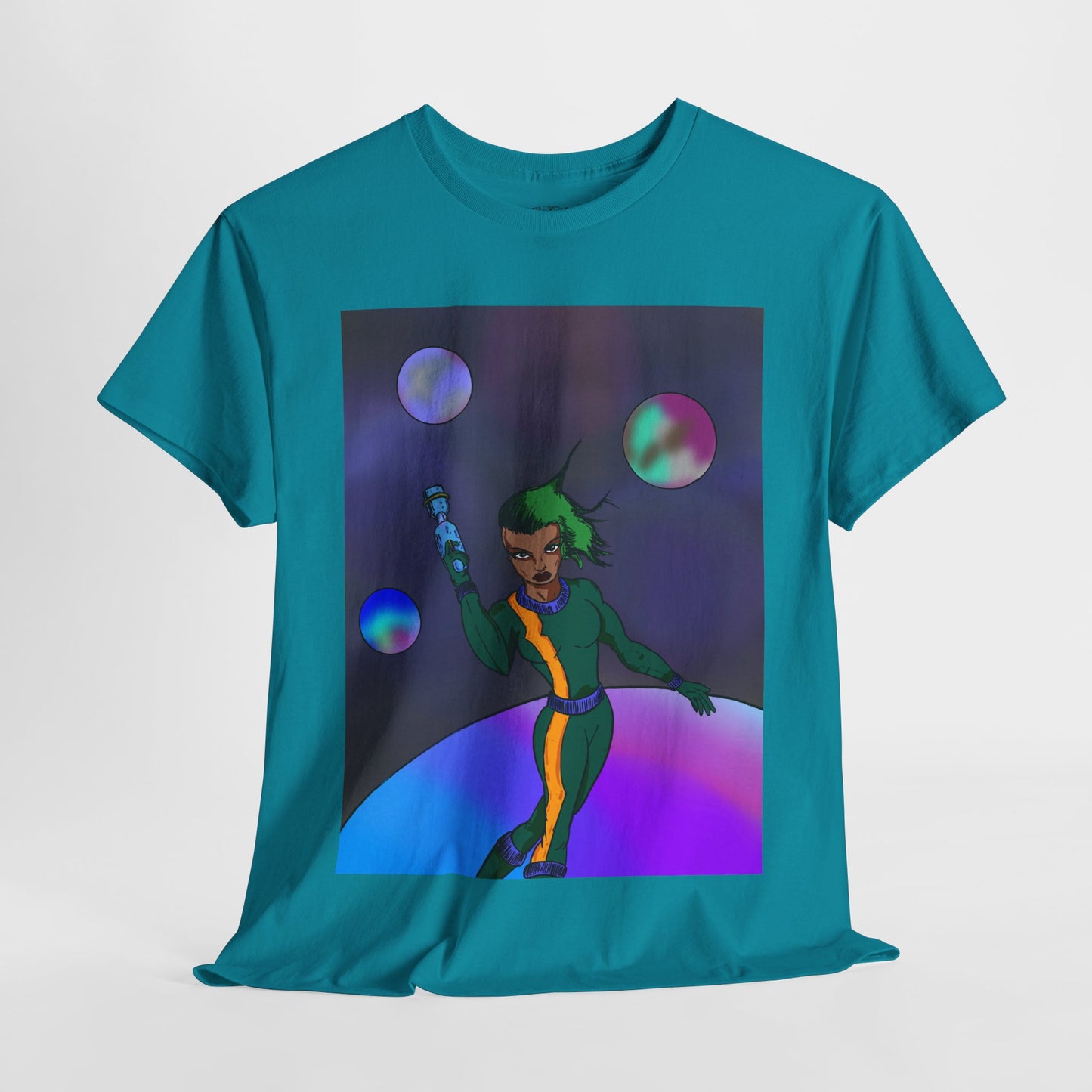 Cosmic Hero Vibe Tee - Unisex Heavy Cotton Tee, Space Art Shirt, Retro Sci-Fi T-Shirt, Gift for Space Lovers, Unique Graphic Tee